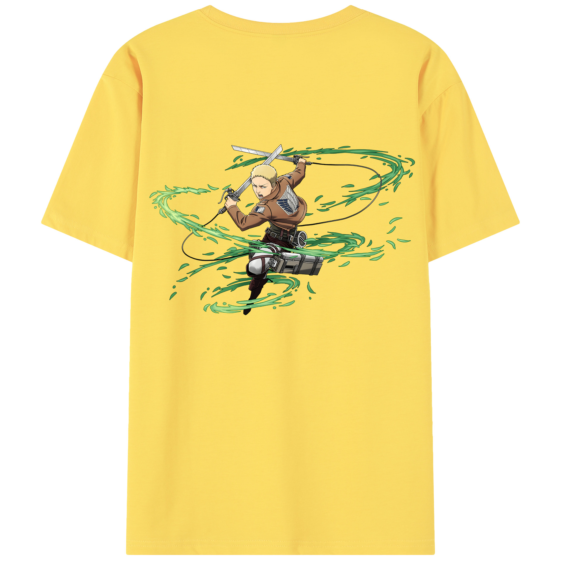 （画像用） 進撃の巨人 ライナー・ブラウン Attack on Titan Reiner Braun 綿100％半袖Tシャツ（背面プリント）