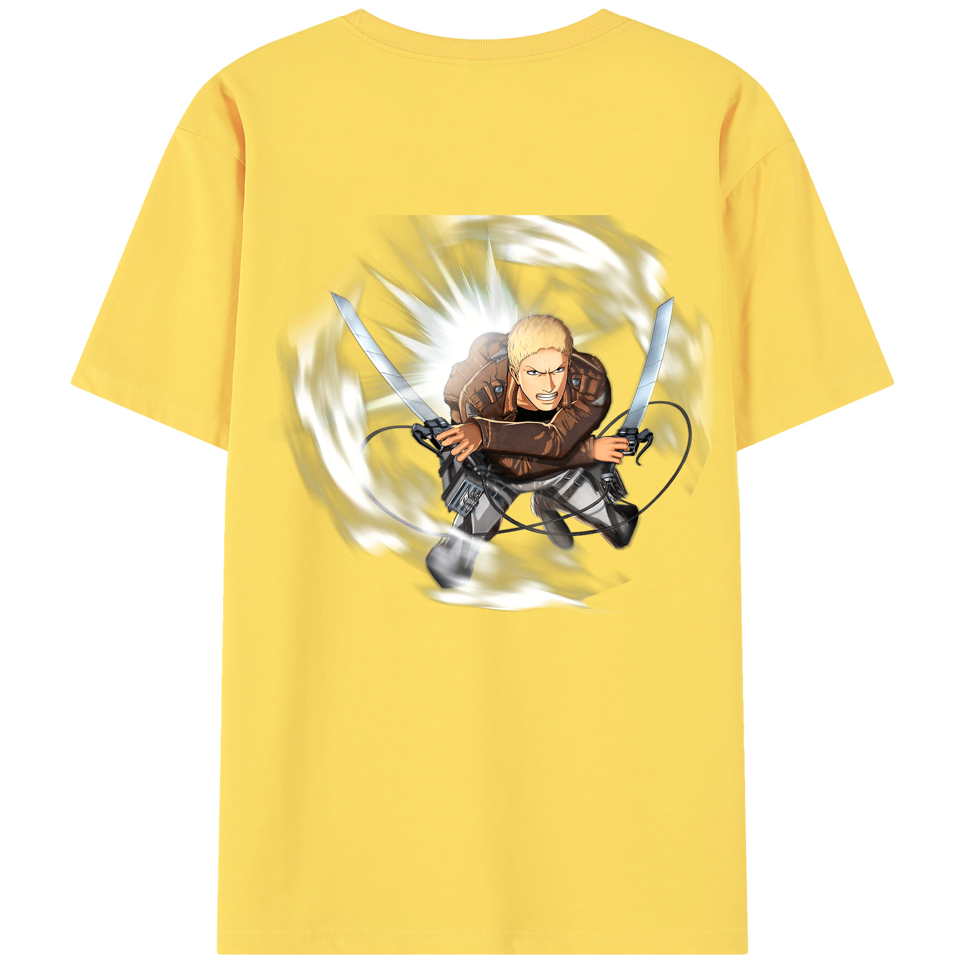 （画像用） 進撃の巨人 ライナー・ブラウン Attack on Titan Reiner Braun 綿100％半袖Tシャツ（背面プリント）