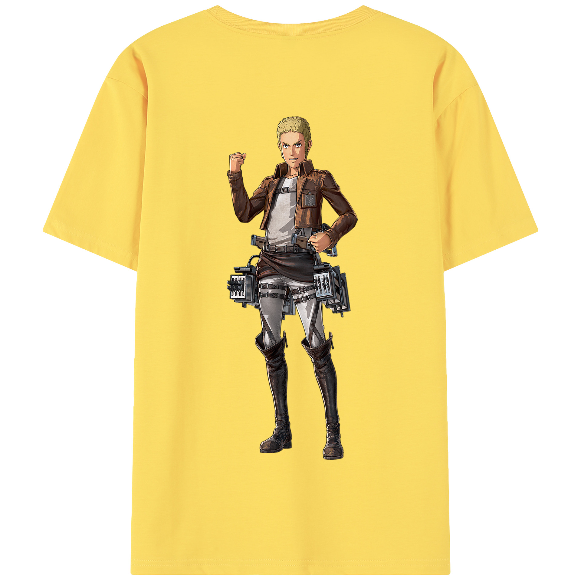 （画像用） 進撃の巨人 ライナー・ブラウン Attack on Titan Reiner Braun 綿100％半袖Tシャツ（背面プリント）
