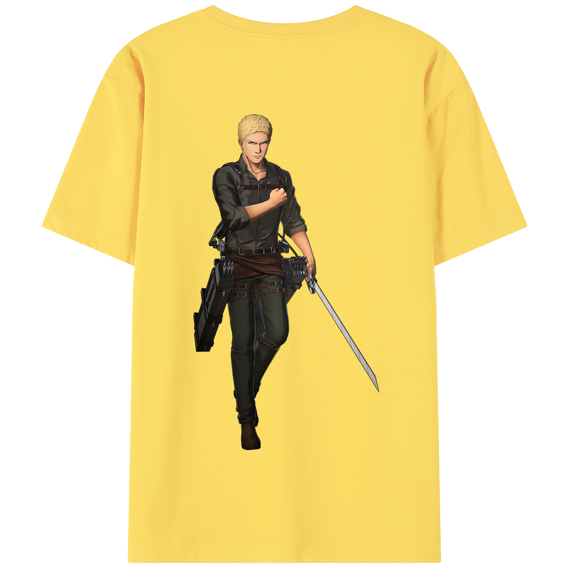 （画像用） 進撃の巨人 ライナー・ブラウン Attack on Titan Reiner Braun 綿100％半袖Tシャツ（背面プリント）