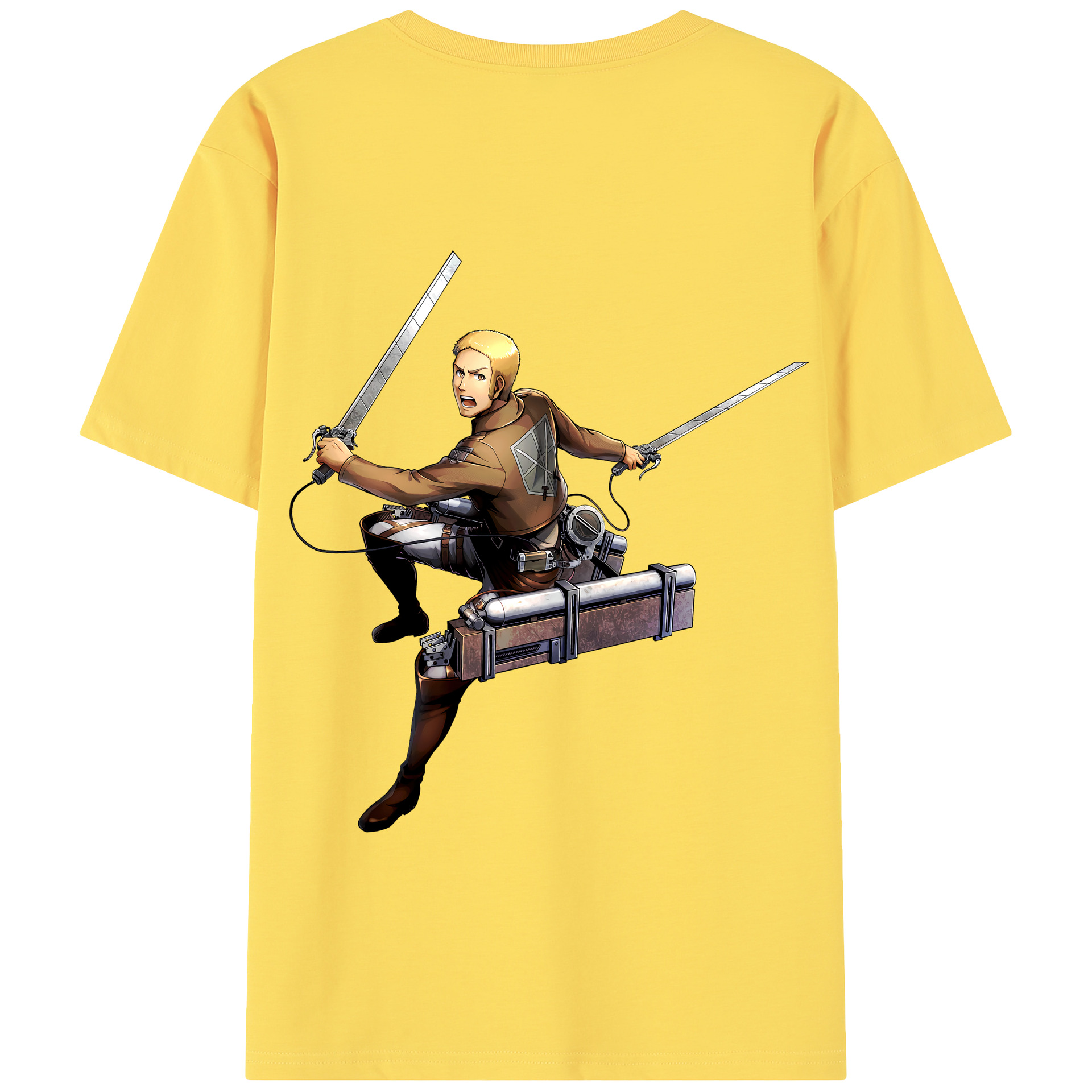 （画像用） 進撃の巨人 ライナー・ブラウン Attack on Titan Reiner Braun 綿100％半袖Tシャツ（背面プリント）