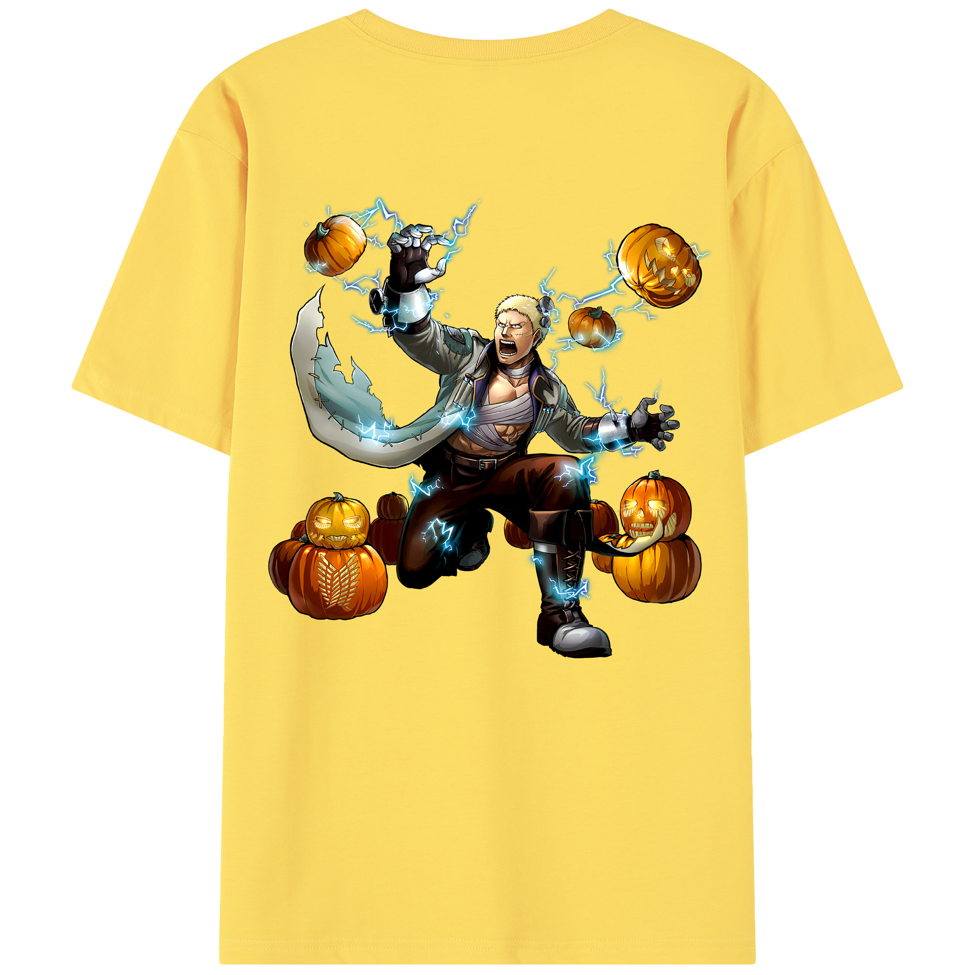 （画像用） 進撃の巨人 ライナー・ブラウン Attack on Titan Reiner Braun 綿100％半袖Tシャツ（背面プリント）