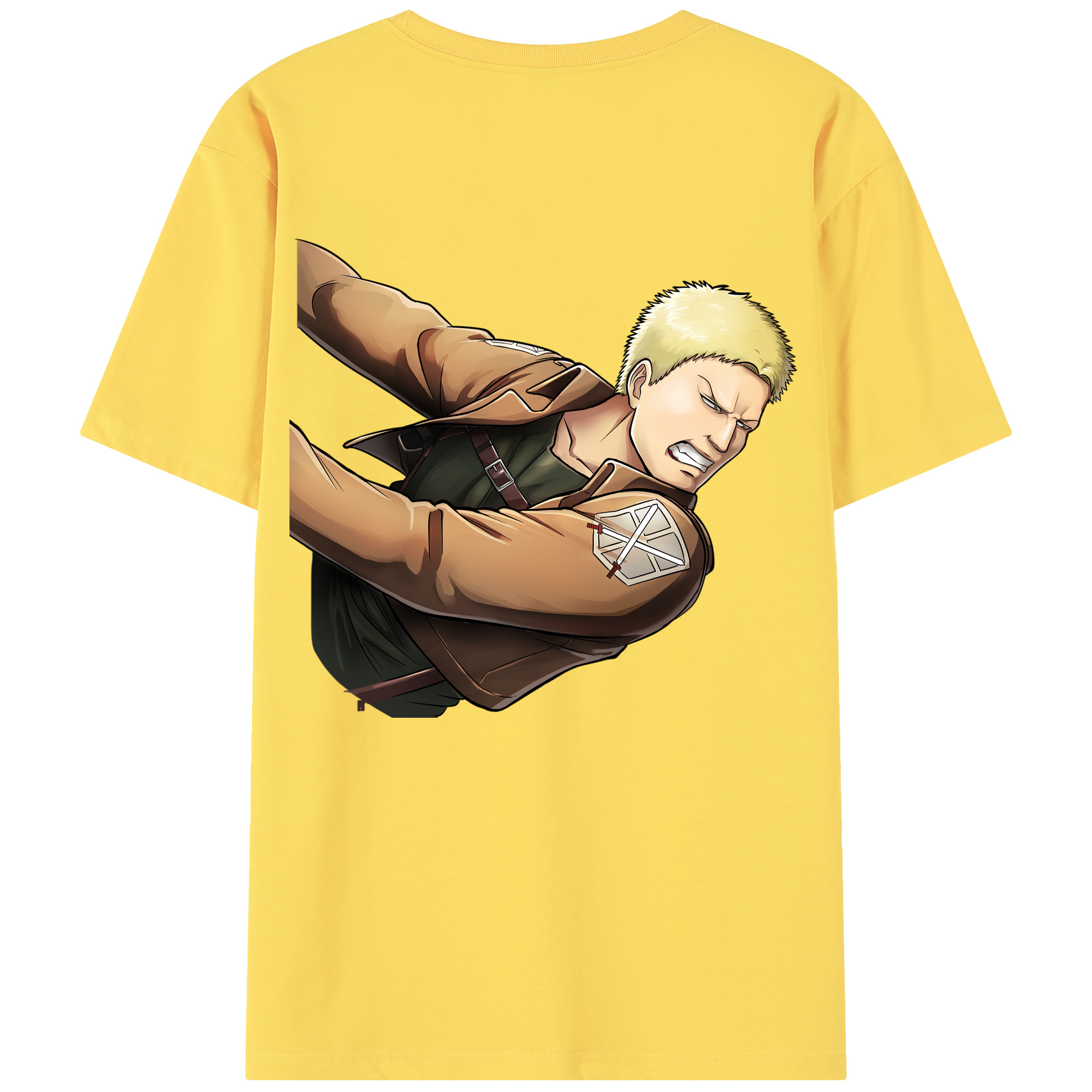 （画像用） 進撃の巨人 ライナー・ブラウン Attack on Titan Reiner Braun 綿100％半袖Tシャツ（背面プリント）