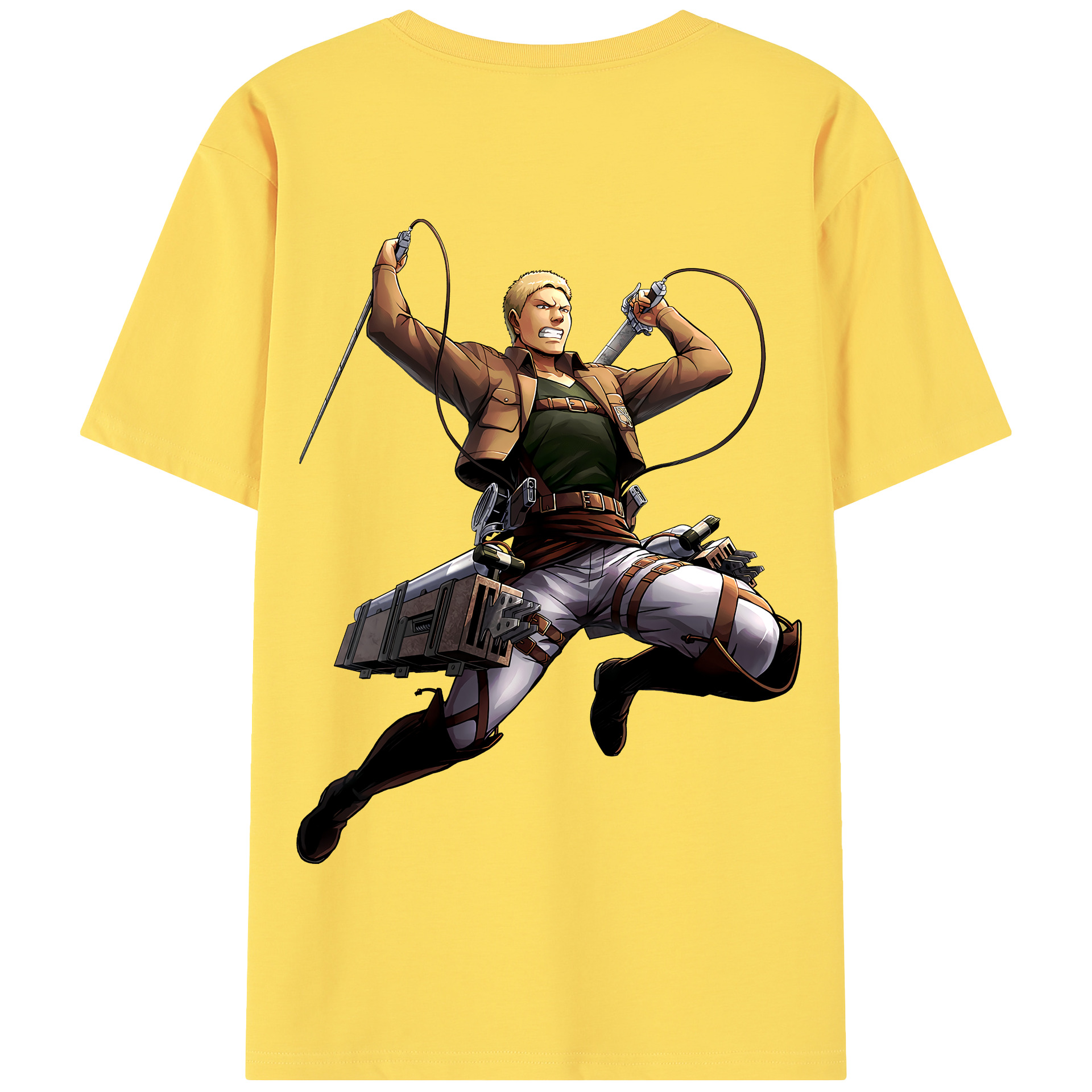 （画像用） 進撃の巨人 ライナー・ブラウン Attack on Titan Reiner Braun 綿100％半袖Tシャツ（背面プリント）