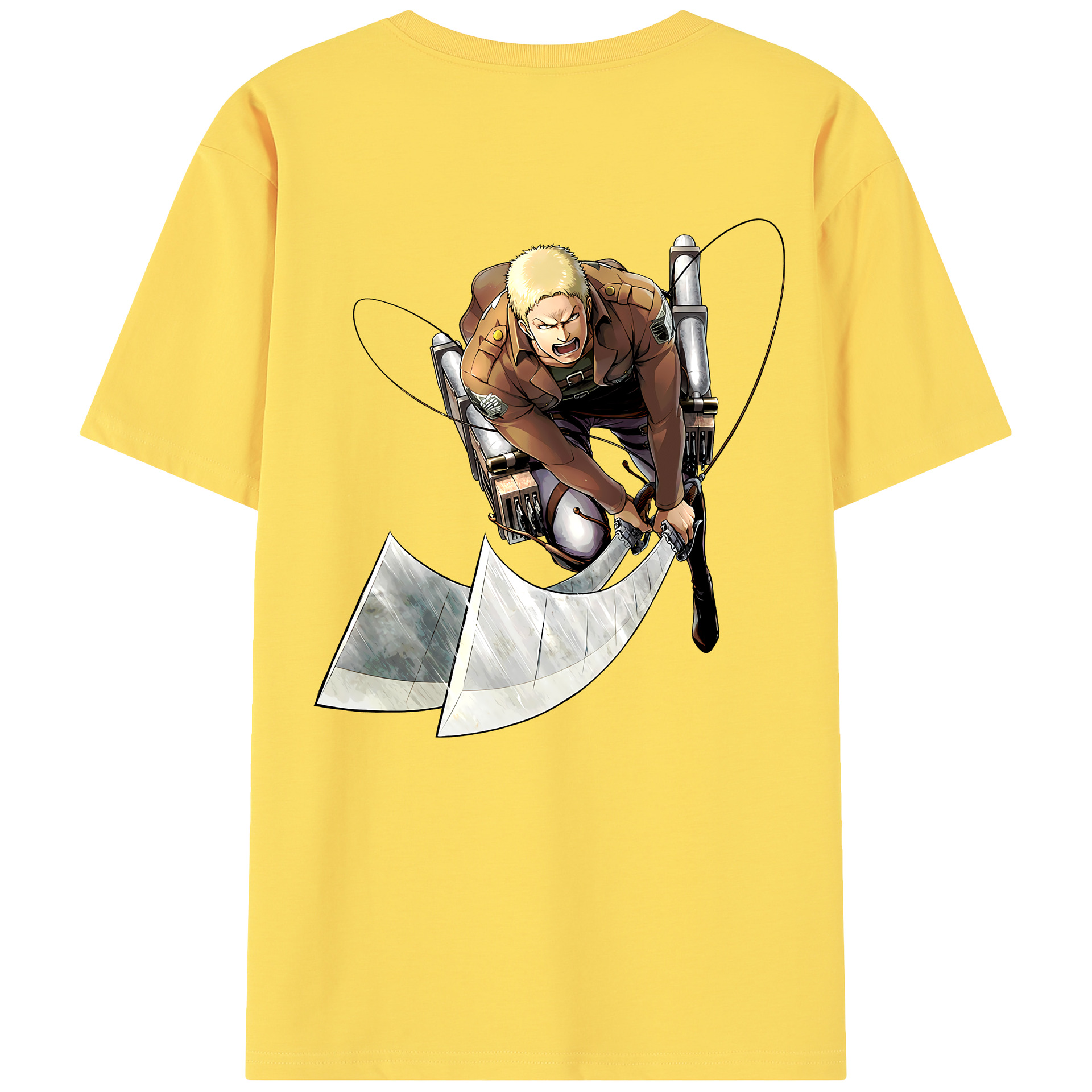 （画像用） 進撃の巨人 ライナー・ブラウン Attack on Titan Reiner Braun 綿100％半袖Tシャツ（背面プリント）