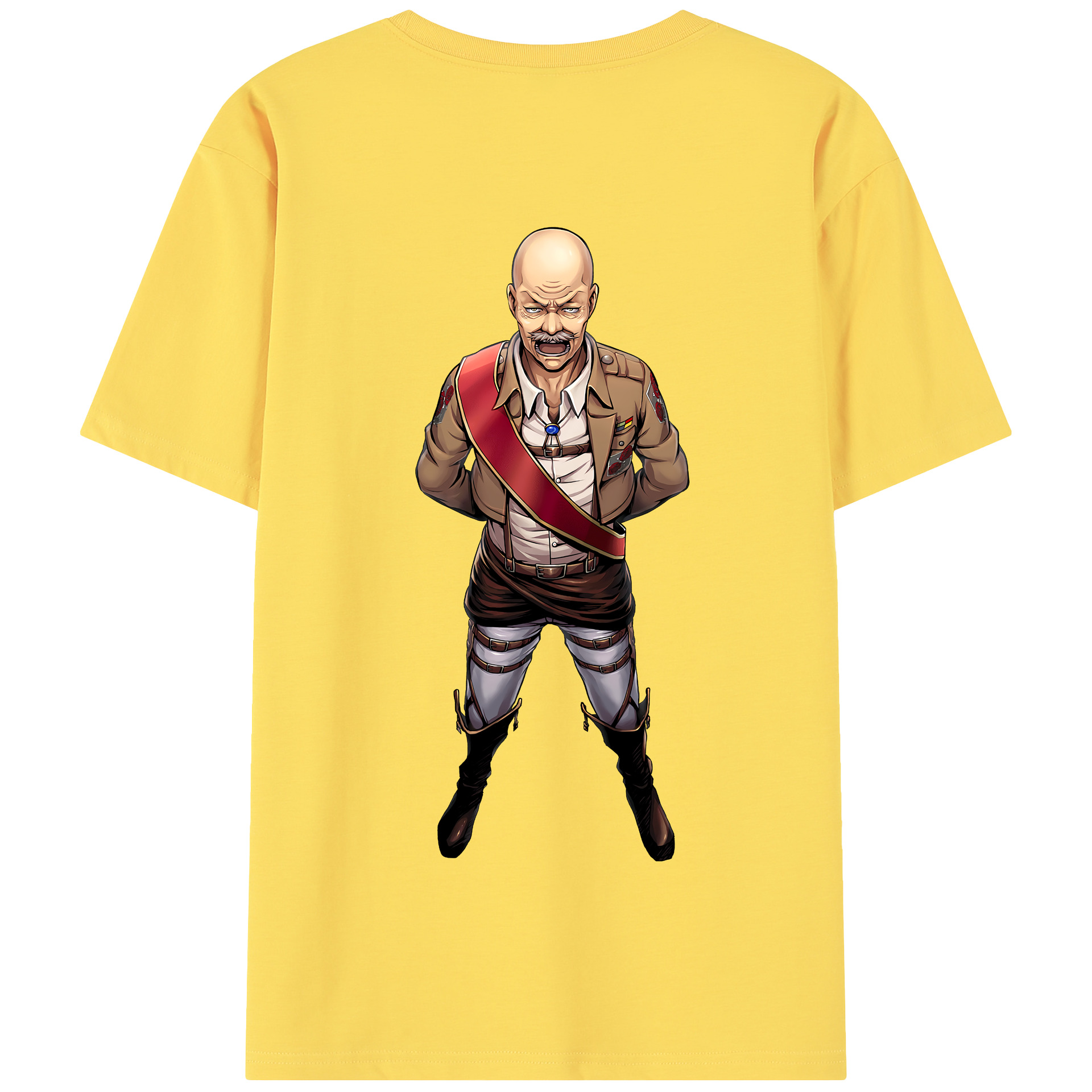 （画像用） 進撃の巨人 ドット·ピクシス Attack on Titan Dot Pixis 綿100％半袖Tシャツ（背面プリント）