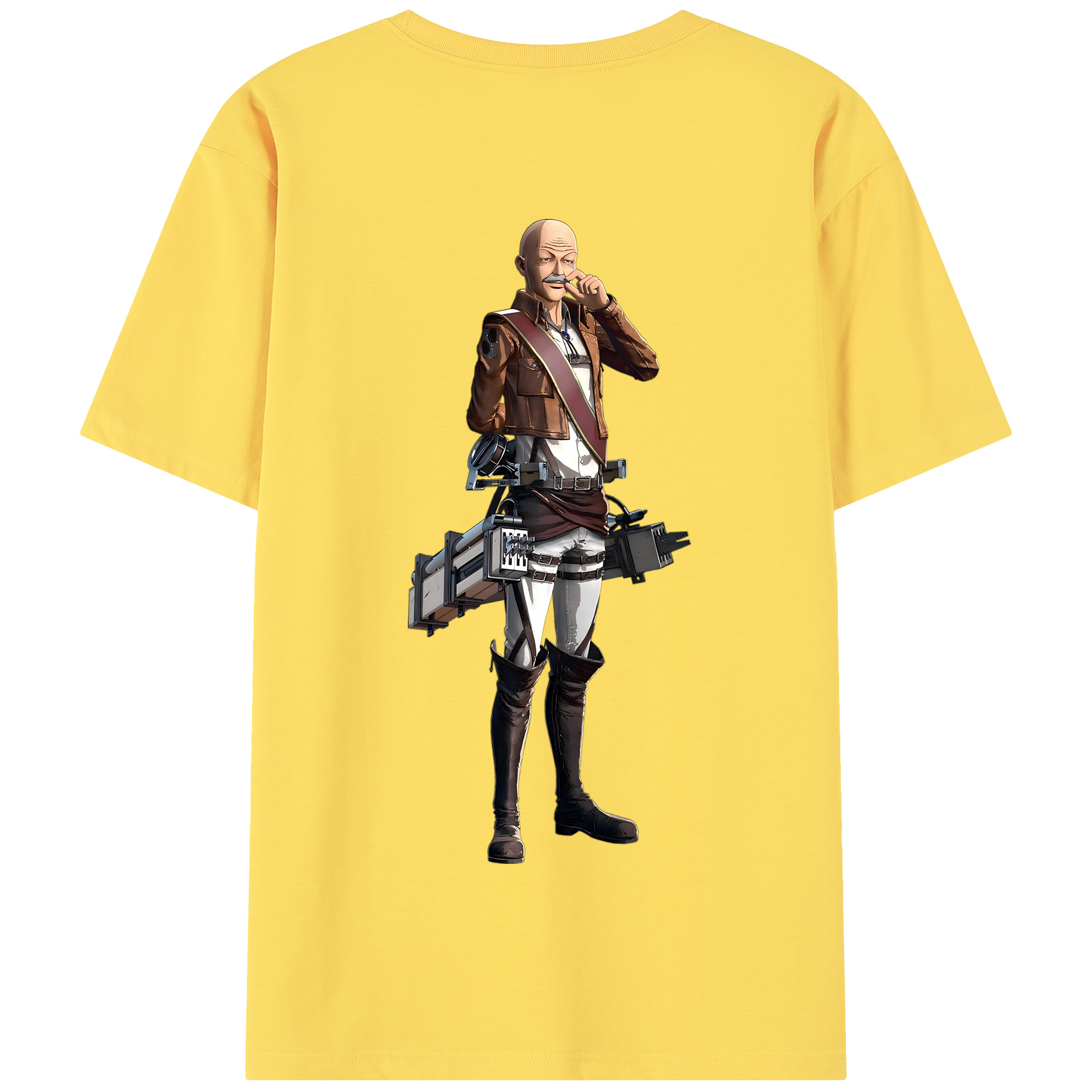 （画像用） 進撃の巨人 ドット·ピクシス Attack on Titan Dot Pixis 綿100％半袖Tシャツ（背面プリント）