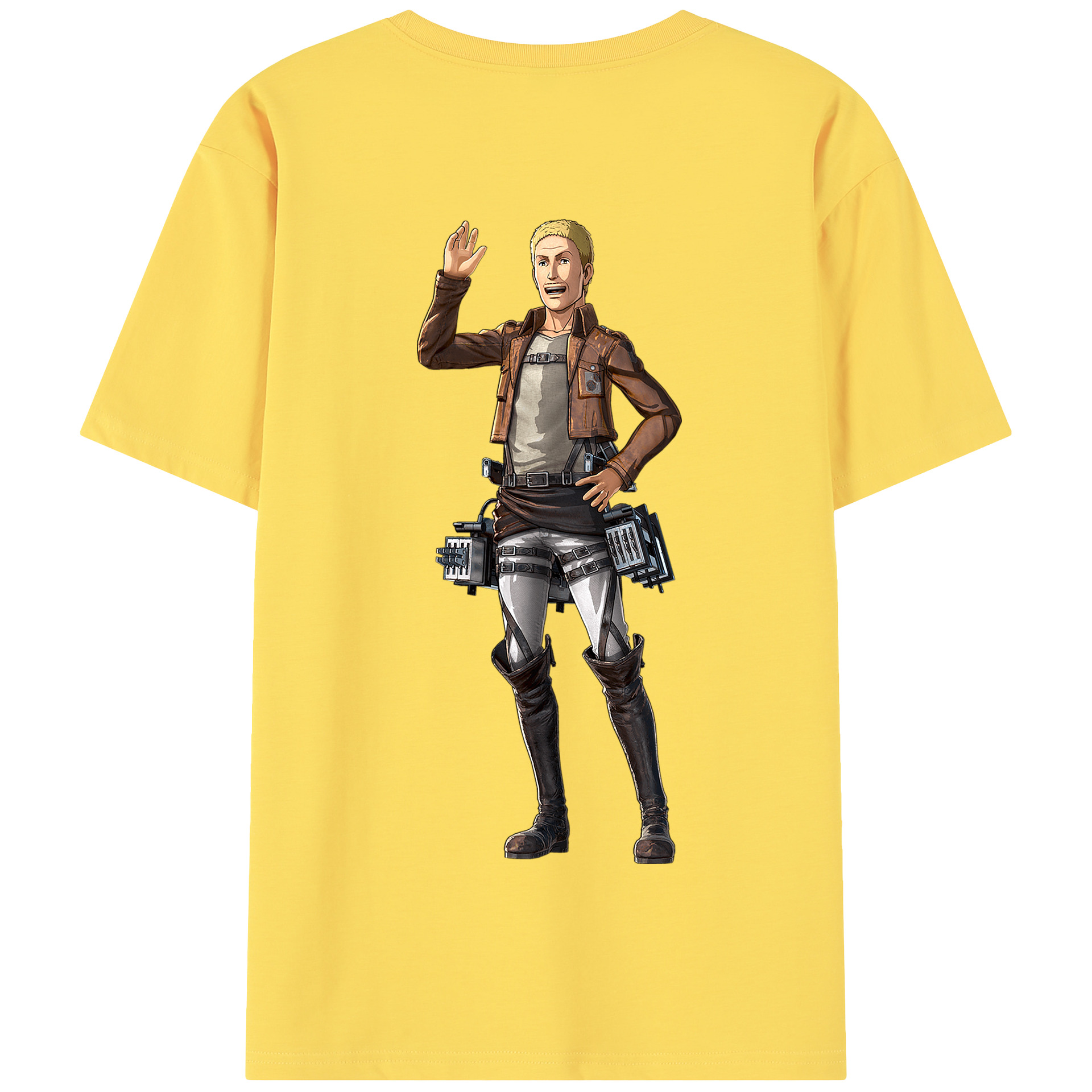 （画像用） 進撃の巨人 ハンネス Attack on Titan Hannes 綿100％半袖Tシャツ（背面プリント）