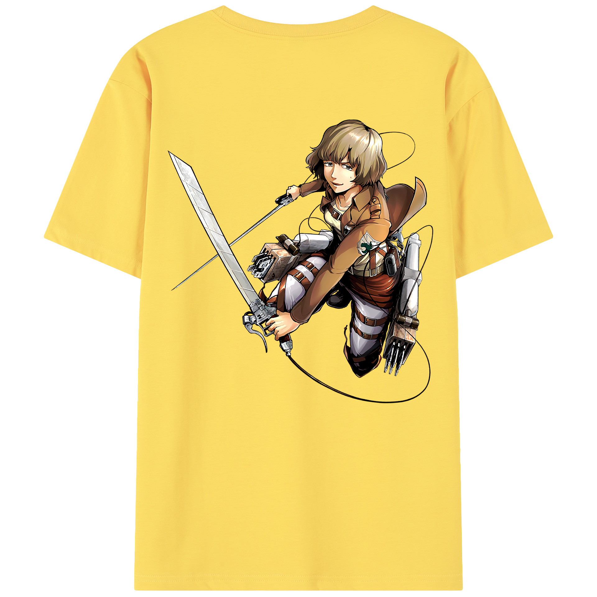 （画像用） 進撃の巨人 ヒツチ Attack on Titan Hitch 綿100％半袖Tシャツ（背面プリント）