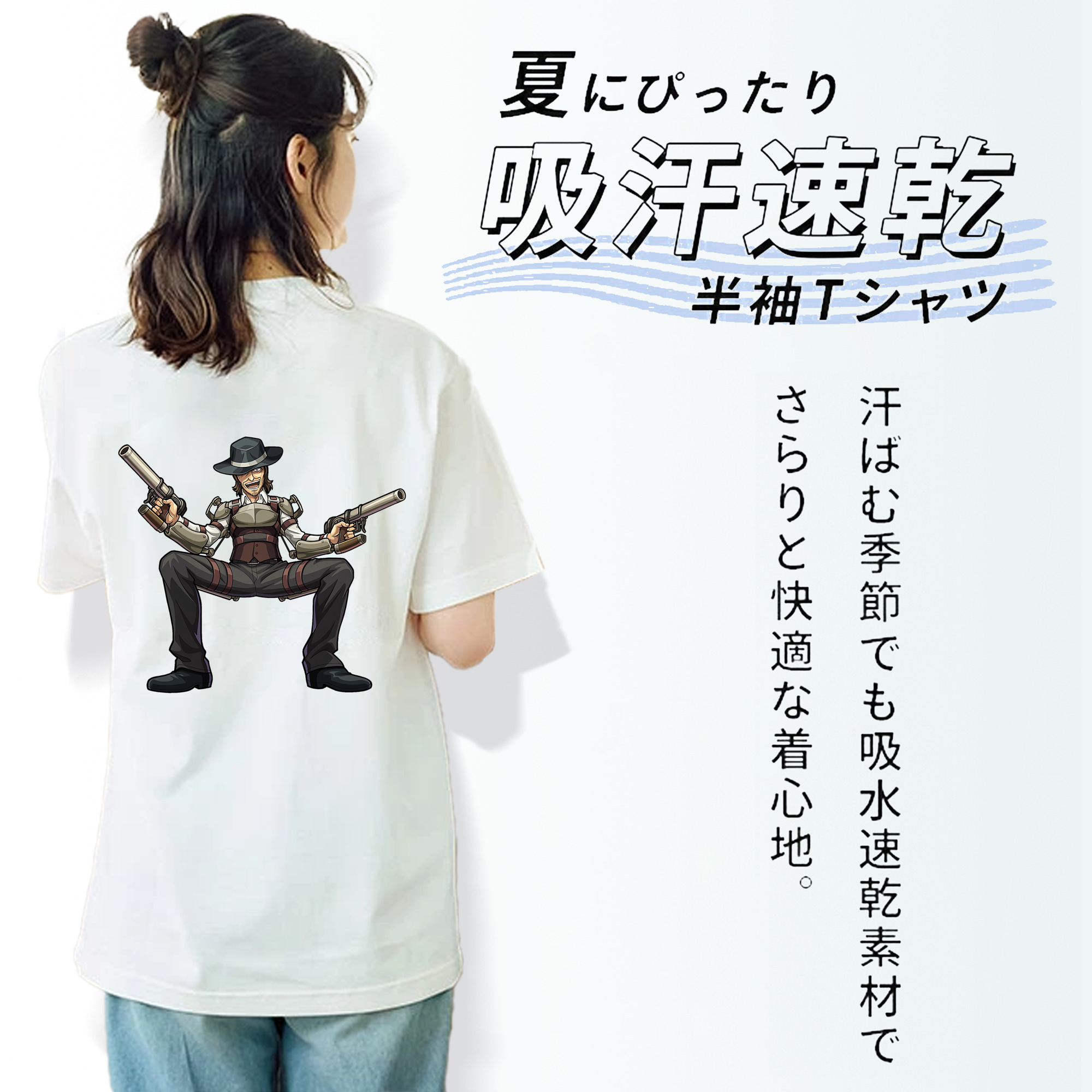 進撃の巨人 ケニー·アッカーマン Attack on Titan Kenny Ackerman 綿100％半袖Tシャツ（背面プリント）
