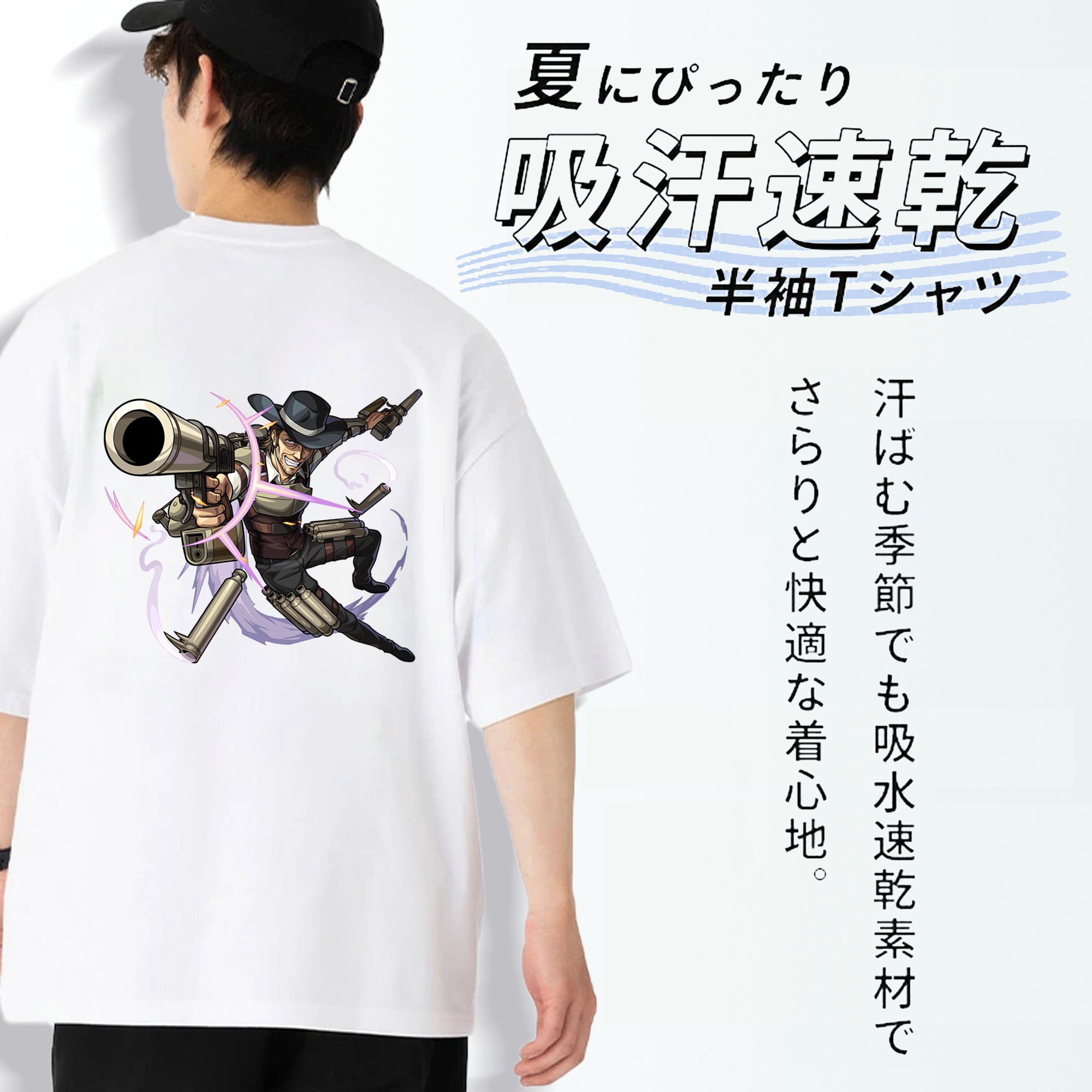 進撃の巨人 ケニー·アッカーマン Attack on Titan Kenny Ackerman 綿100％半袖Tシャツ（背面プリント）