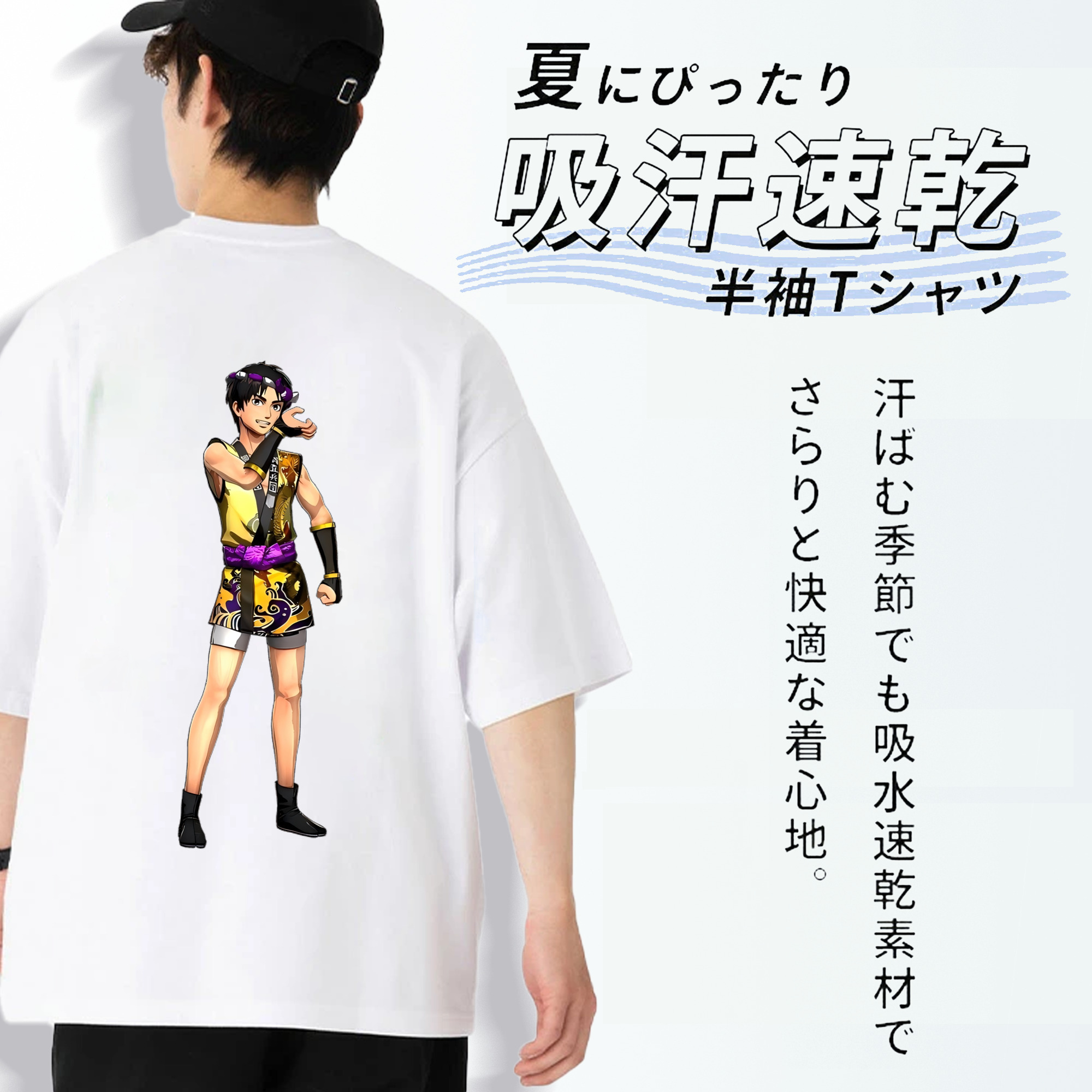 進撃の巨人 リヴァイ·アッカーマン Attack on Titan Levi Ackerman 綿100％半袖Tシャツ（背面プリント）