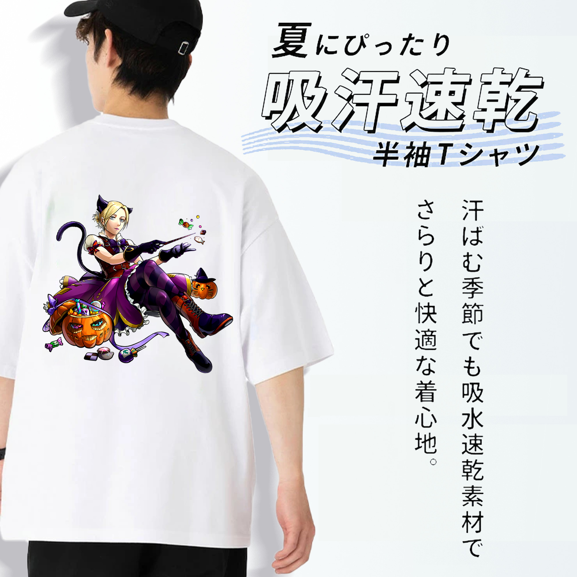 進撃の巨人 アニ・レオンハート Attack on Titan Annie Leonhart 綿100％半袖Tシャツ（背面プリント）