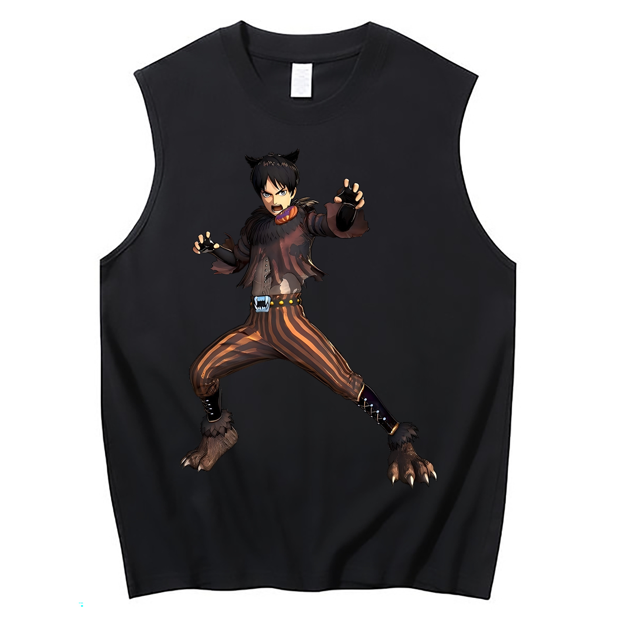 （画像用） 進撃の巨人 エレン･イェーガー Attack on Titan Eren Jäger コットン100％タンクトップ（フロントプリント）