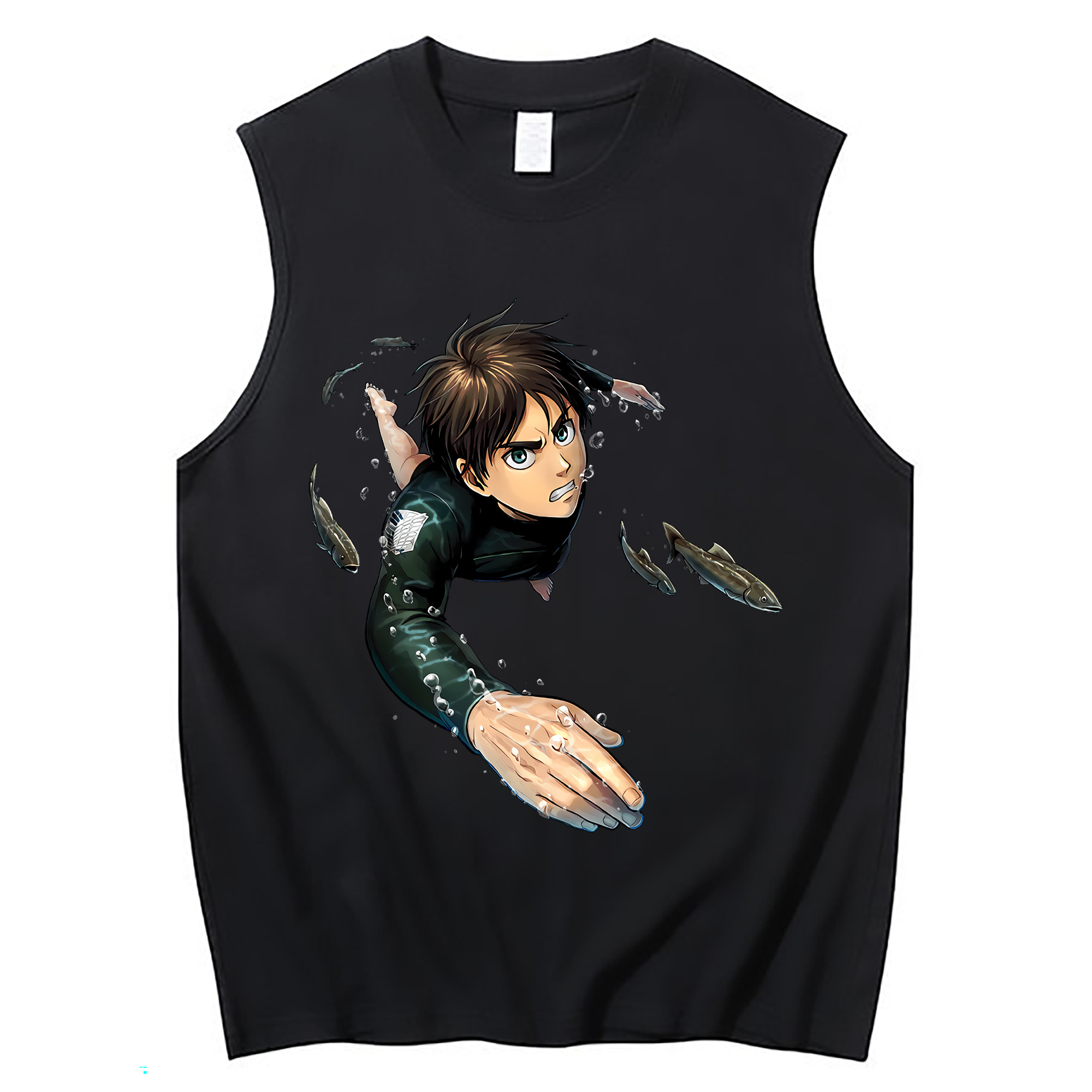 （画像用） 進撃の巨人 エレン･イェーガー Attack on Titan Eren Jäger コットン100％タンクトップ（フロントプリント）