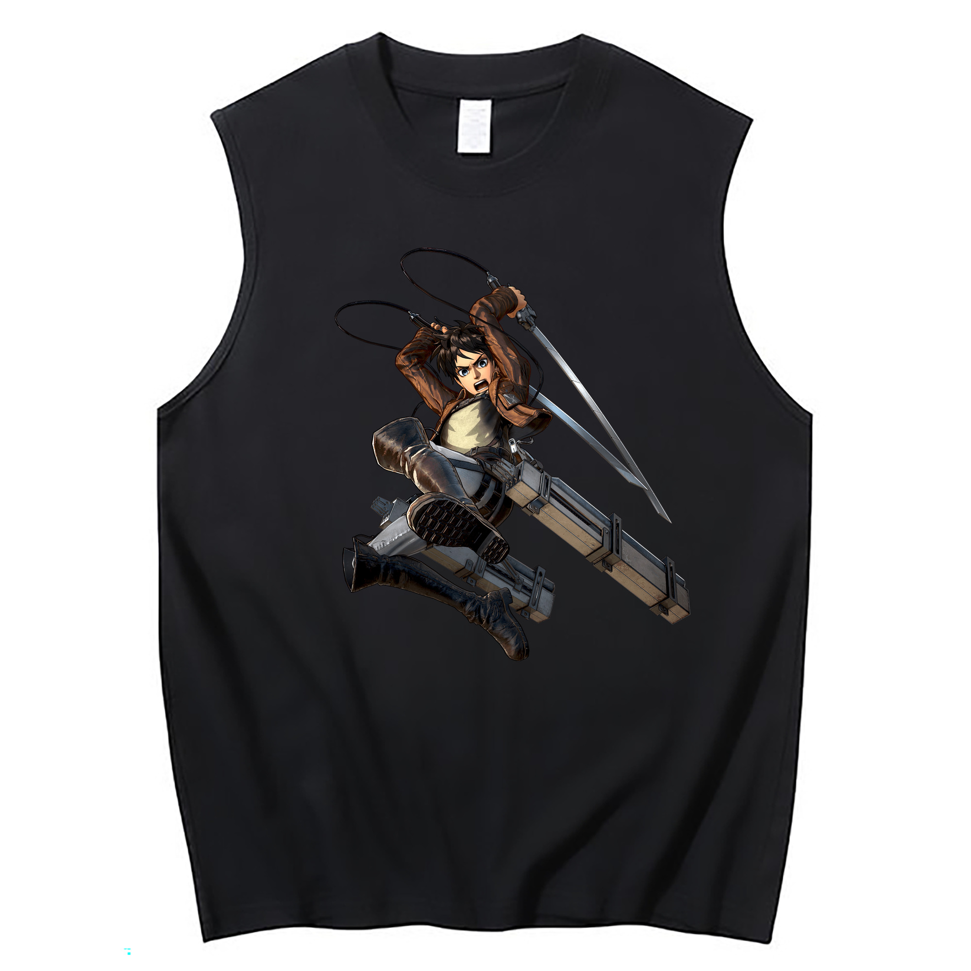 （画像用） 進撃の巨人 エレン･イェーガー Attack on Titan Eren Jäger コットン100％タンクトップ（フロントプリント）