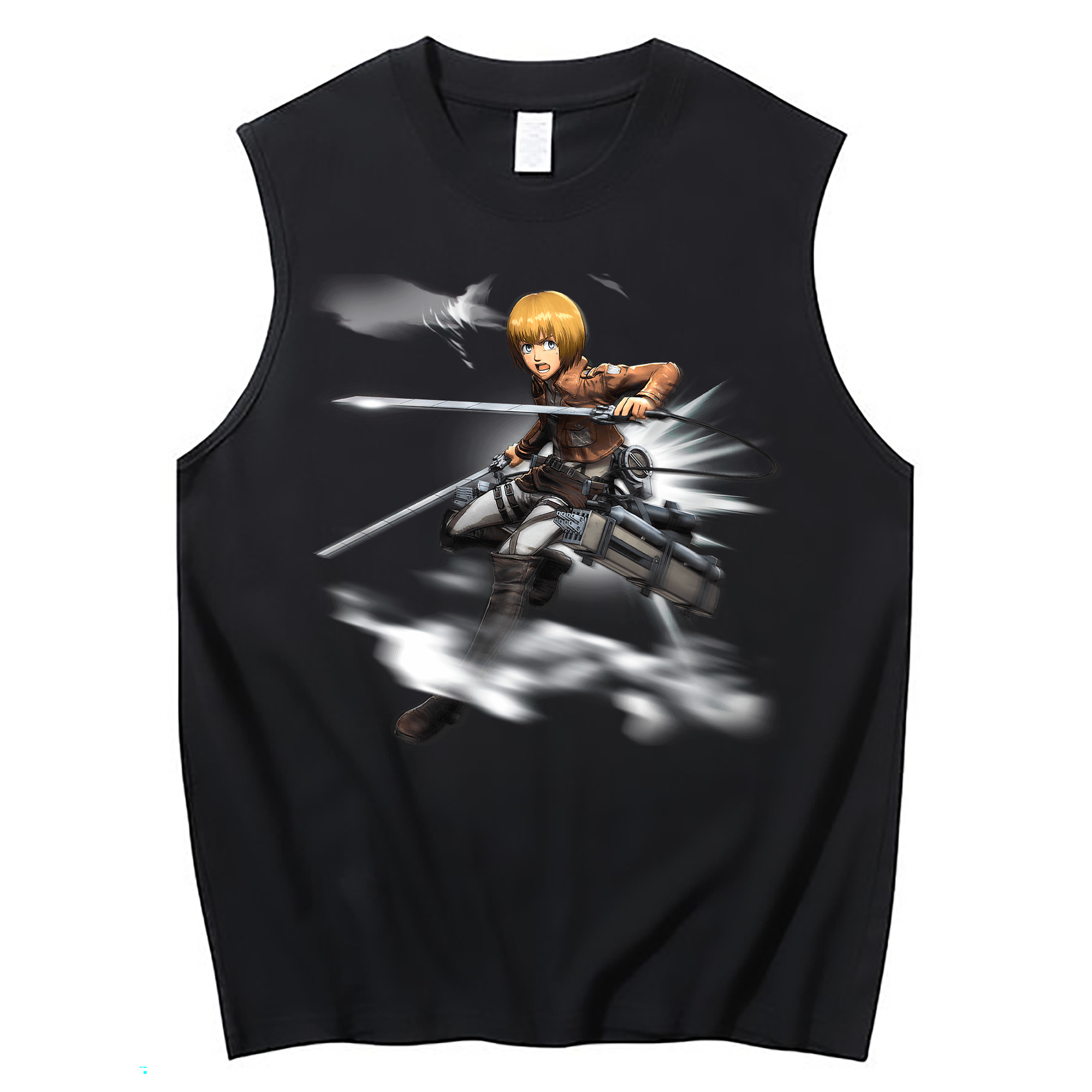 （画像用） 進撃の巨人 アルミン·アルレルト Attack on Titan Armin Arlert コットン100％タンクトップ（フロントプリント）