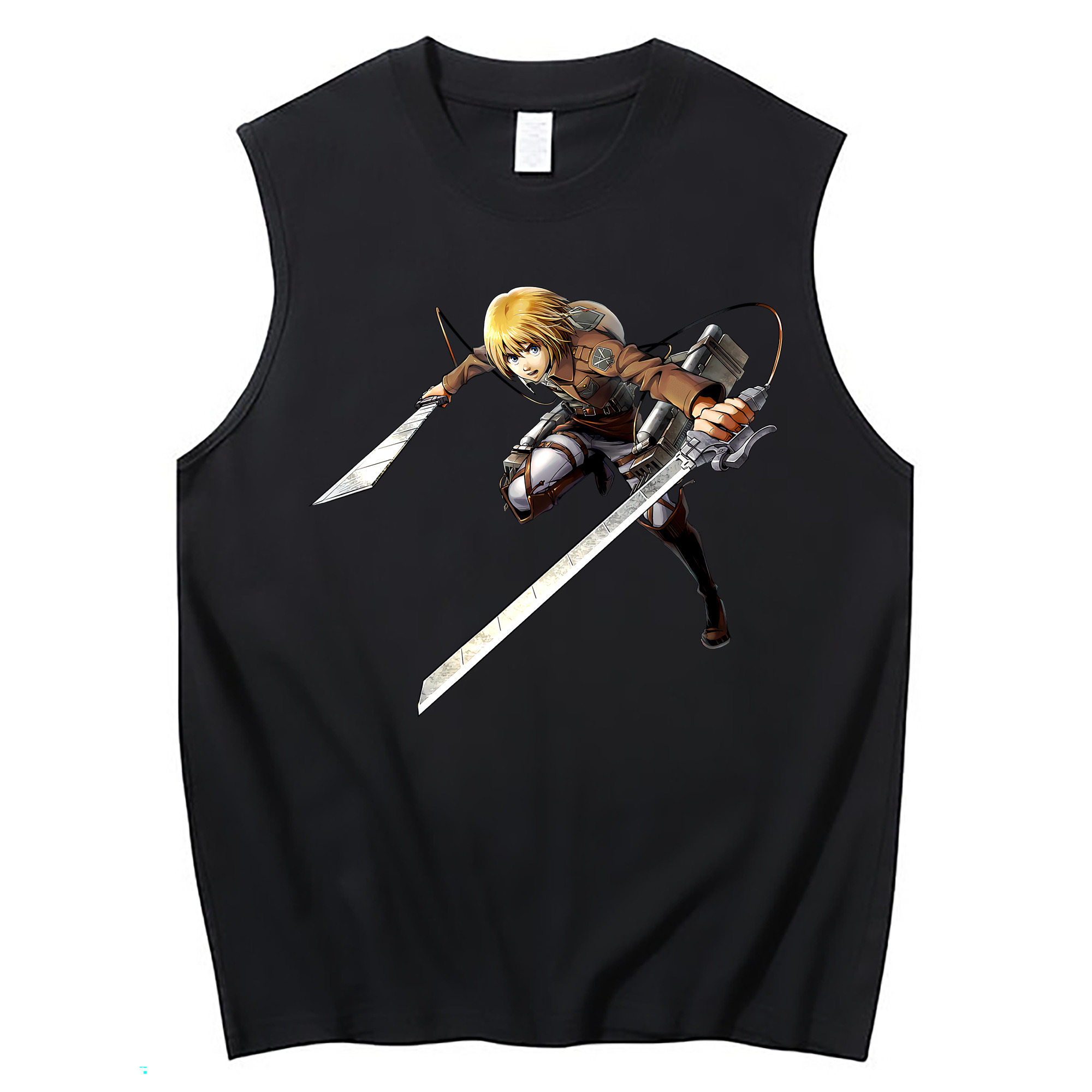 （画像用） 進撃の巨人 アルミン·アルレルト Attack on Titan Armin Arlert コットン100％タンクトップ（フロントプリント）