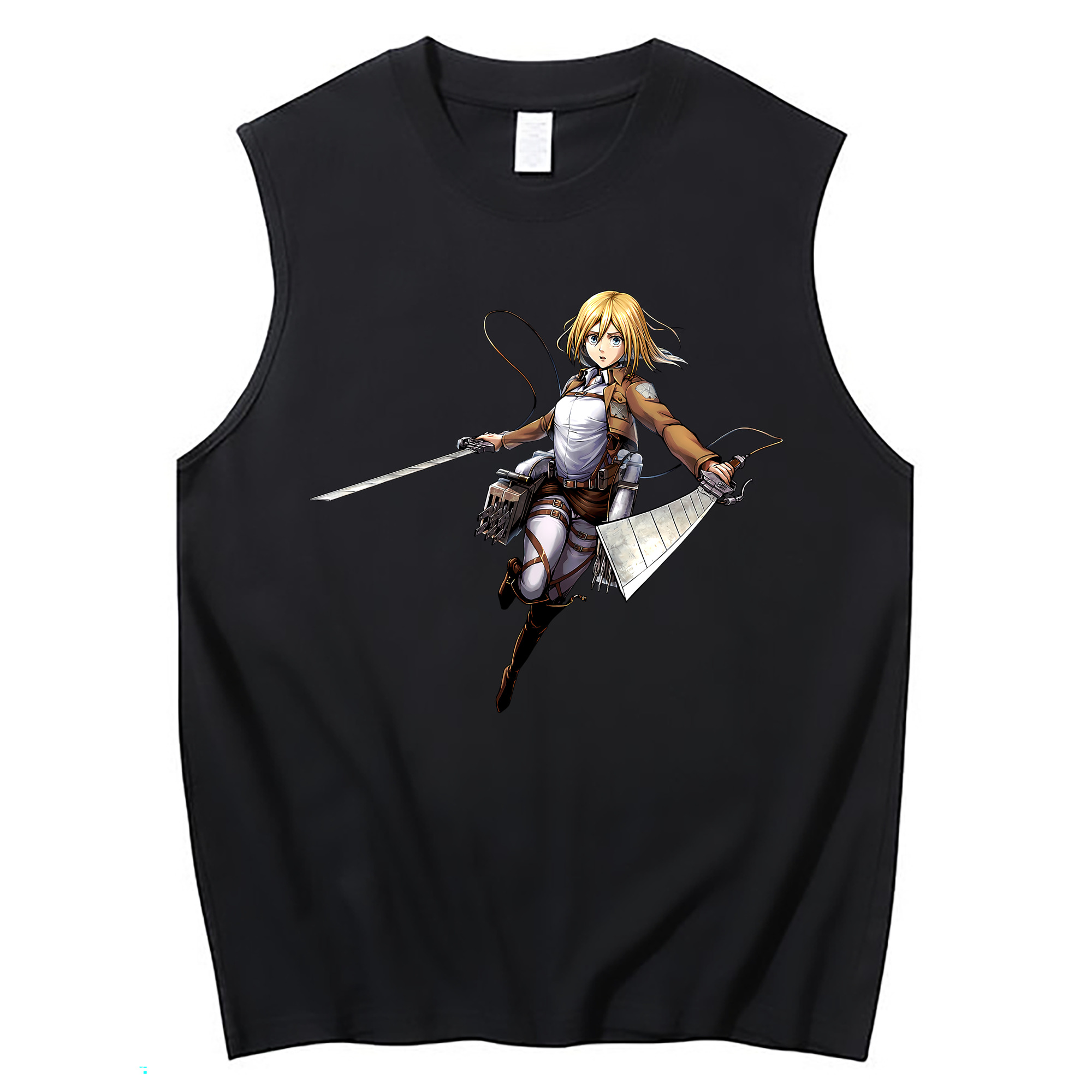 （画像用） 進撃の巨人 クリスタ·レンズ Attack on Titan Christa Lenz コットン100％タンクトップ（フロントプリント）