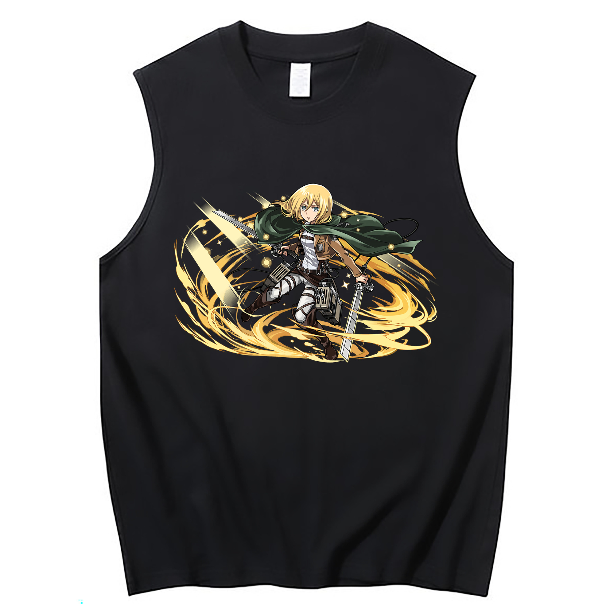（画像用） 進撃の巨人 クリスタ·レンズ Attack on Titan Christa Lenz コットン100％タンクトップ（フロントプリント）