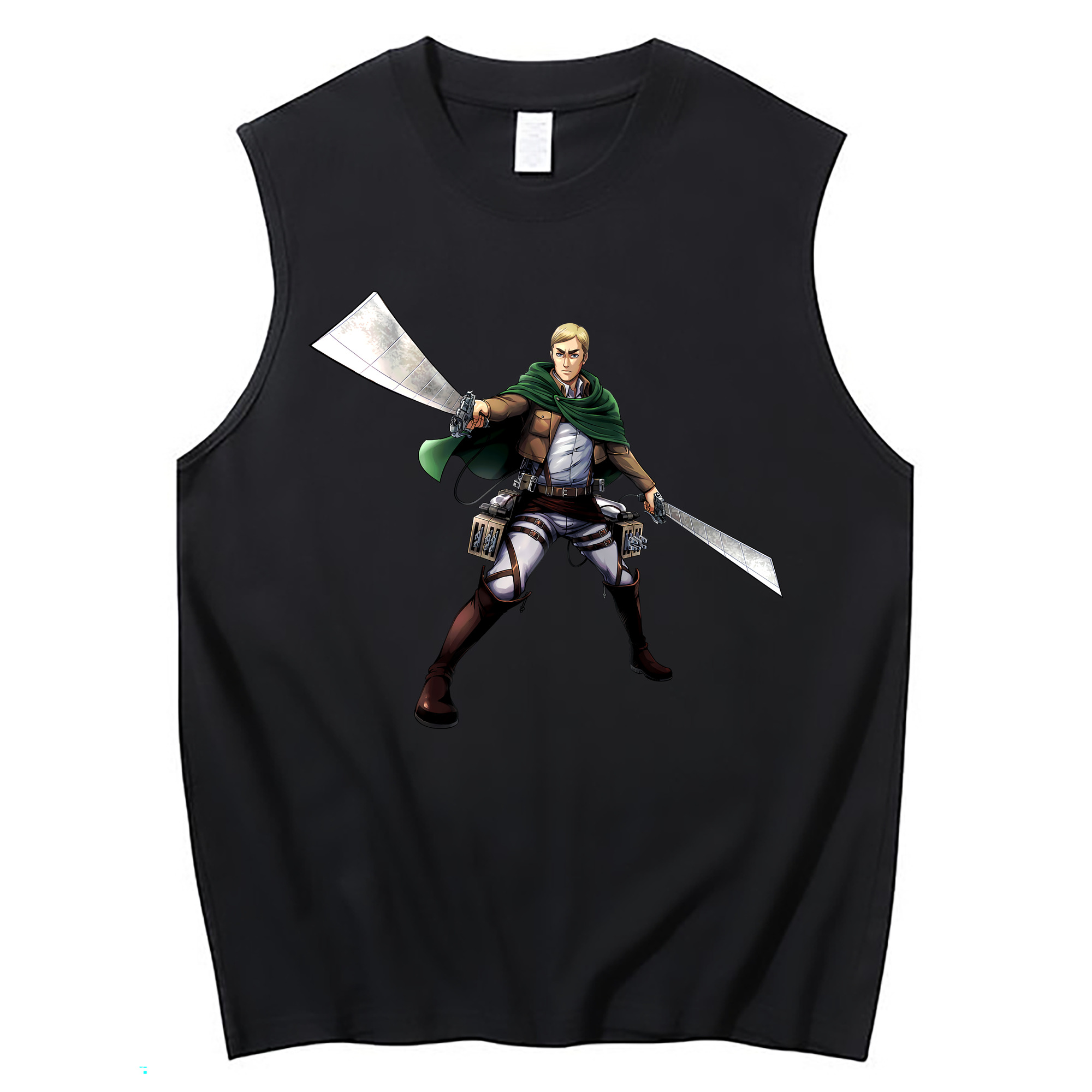 （画像用） 進撃の巨人 エルヴィン・スミス Attack on Titan Erwin Smith コットン100％タンクトップ（フロントプリント）