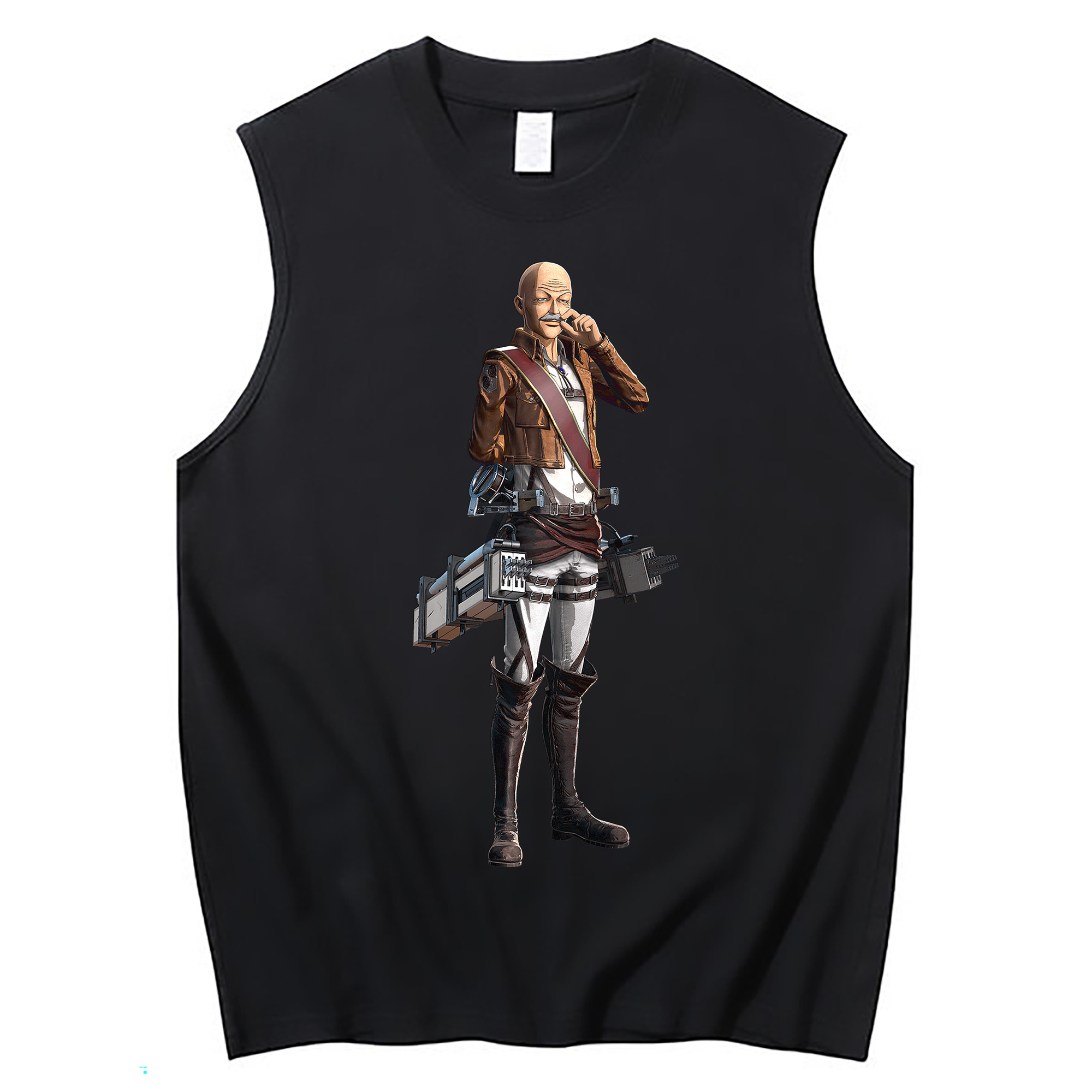 （画像用） 進撃の巨人 ドット·ピクシス Attack on Titan Dot Pixis コットン100％タンクトップ（フロントプリント）