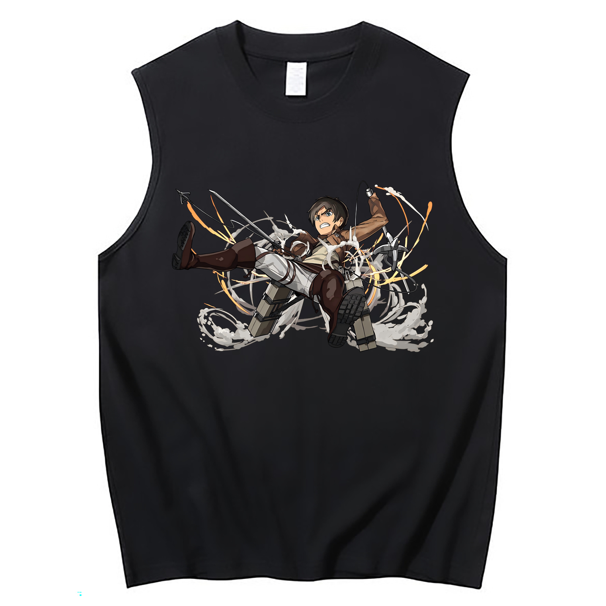 （画像用） 進撃の巨人 エレン･イェーガー Attack on Titan Eren Jäger コットン100％タンクトップ（フロントプリント）