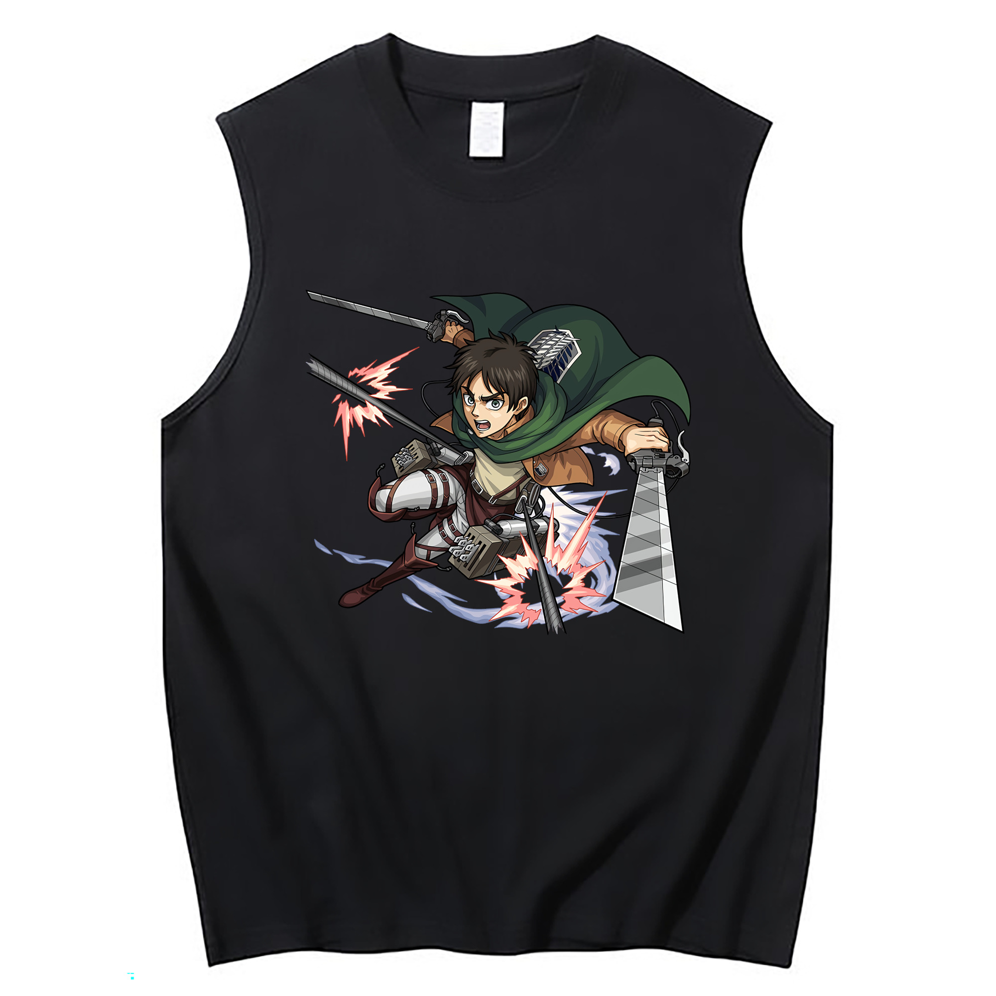 （画像用） 進撃の巨人 エレン･イェーガー Attack on Titan Eren Jäger コットン100％タンクトップ（フロントプリント）