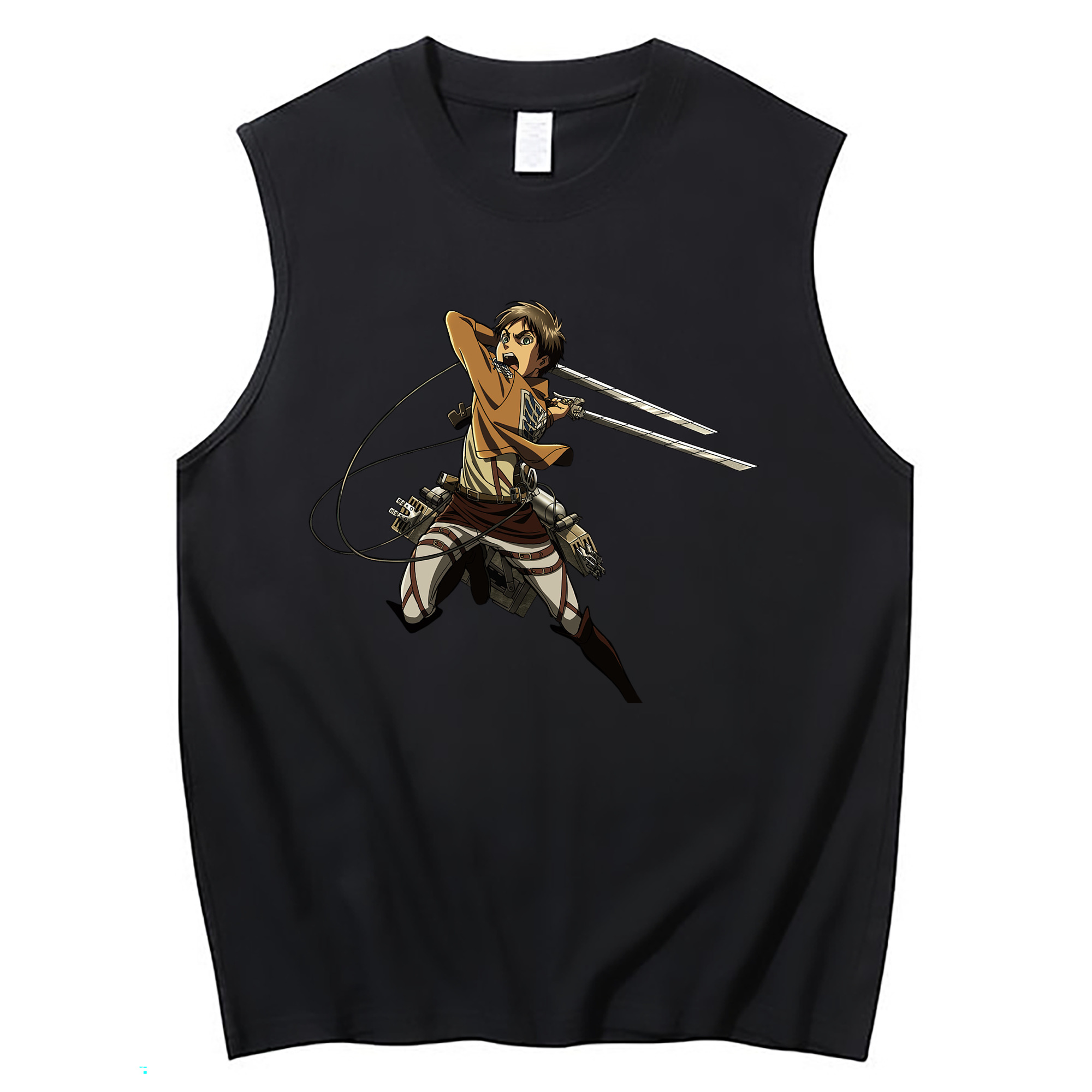 （画像用） 進撃の巨人 エレン･イェーガー Attack on Titan Eren Jäger コットン100％タンクトップ（フロントプリント）