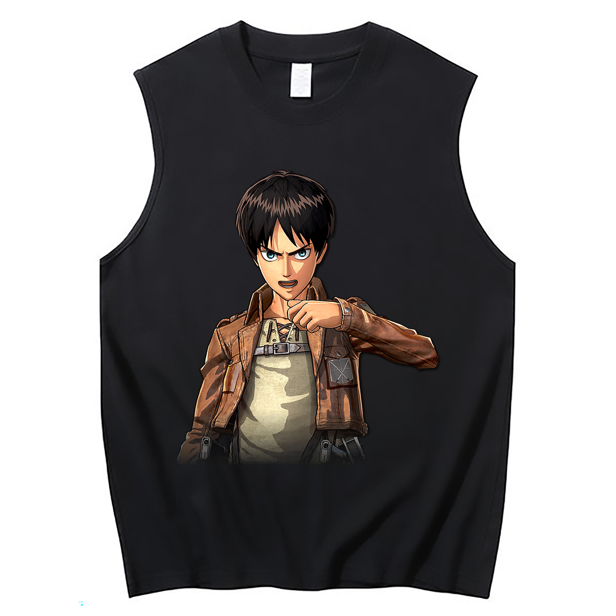 （画像用） 進撃の巨人 エレン･イェーガー Attack on Titan Eren Jäger コットン100％タンクトップ（フロントプリント）