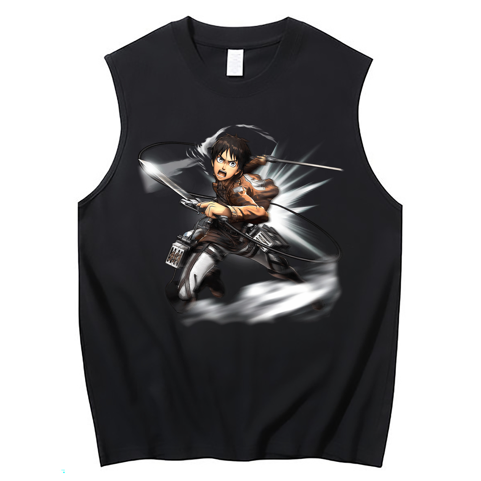 （画像用） 進撃の巨人 エレン･イェーガー Attack on Titan Eren Jäger コットン100％タンクトップ（フロントプリント）