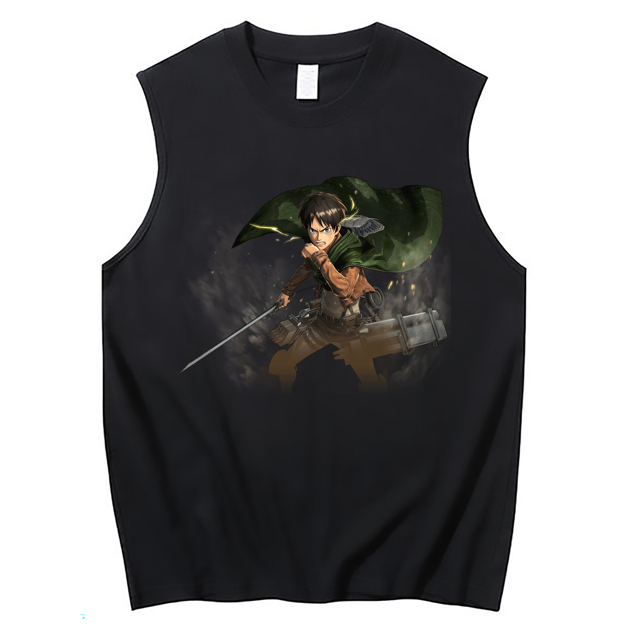（画像用） 進撃の巨人 エレン･イェーガー Attack on Titan Eren Jäger コットン100％タンクトップ（フロントプリント）
