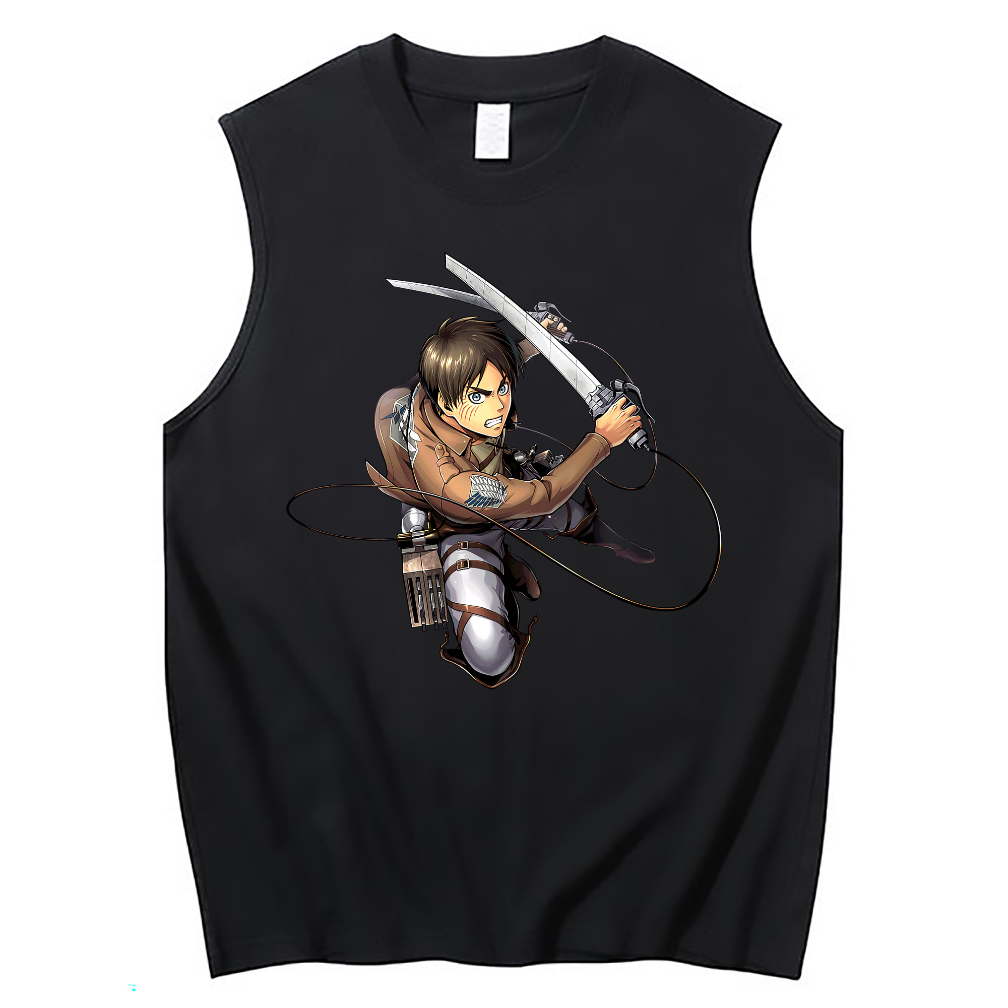 （画像用） 進撃の巨人 エレン･イェーガー Attack on Titan Eren Jäger コットン100％タンクトップ（フロントプリント）