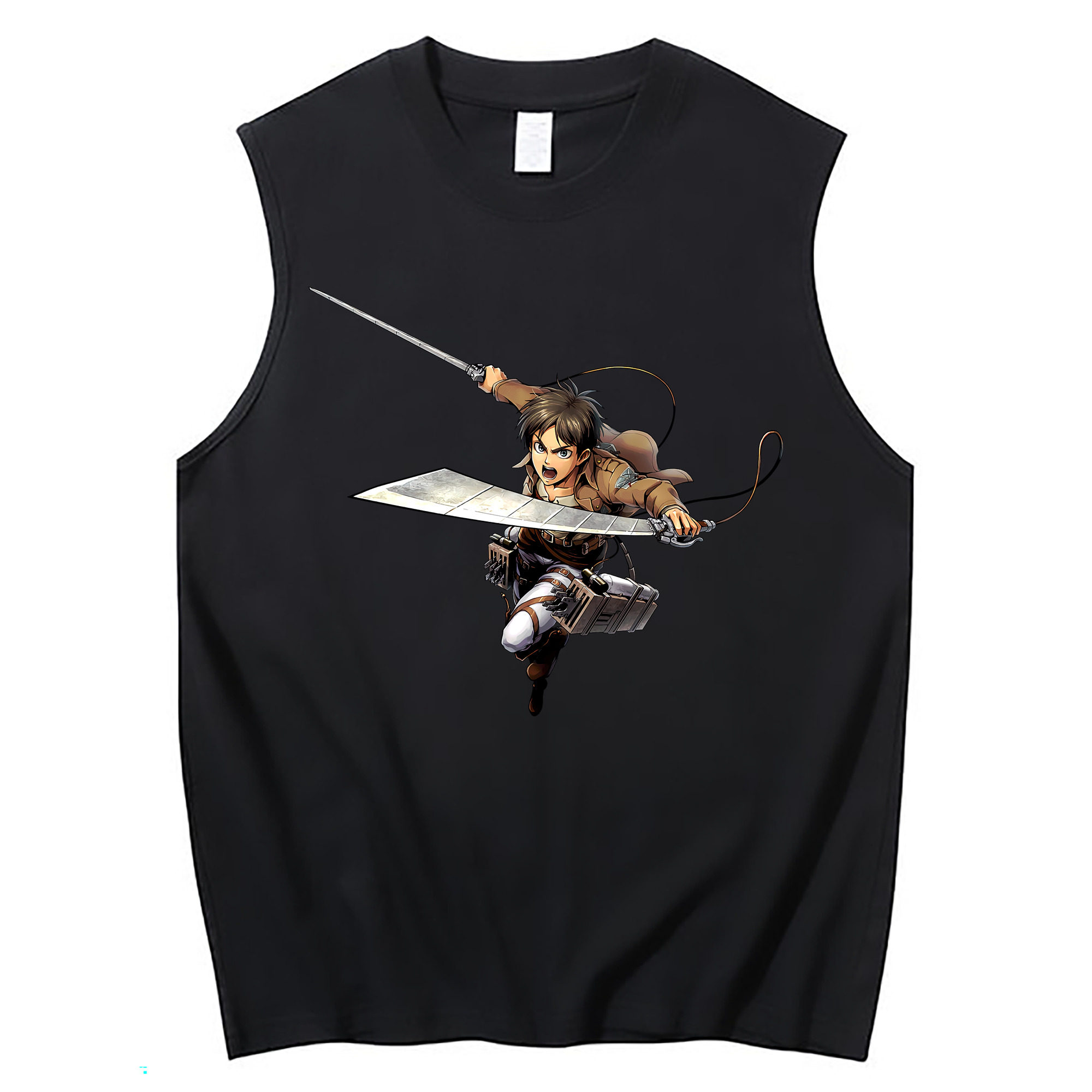 （画像用） 進撃の巨人 エレン･イェーガー Attack on Titan Eren Jäger コットン100％タンクトップ（フロントプリント）