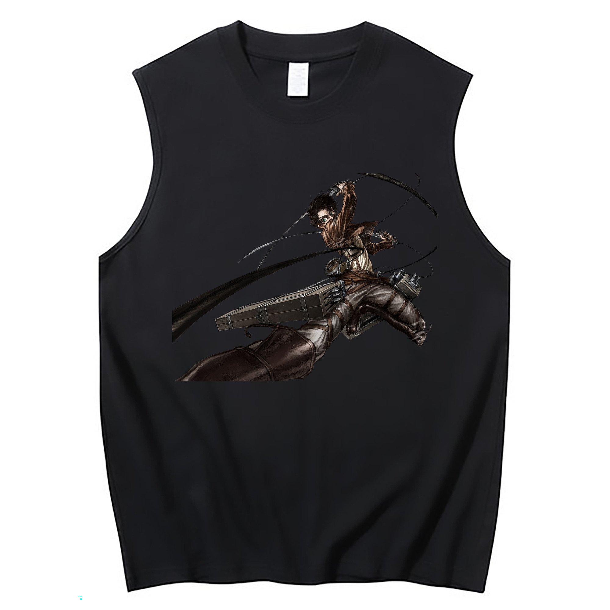 （画像用） 進撃の巨人 エレン･イェーガー Attack on Titan Eren Jäger コットン100％タンクトップ（フロントプリント）