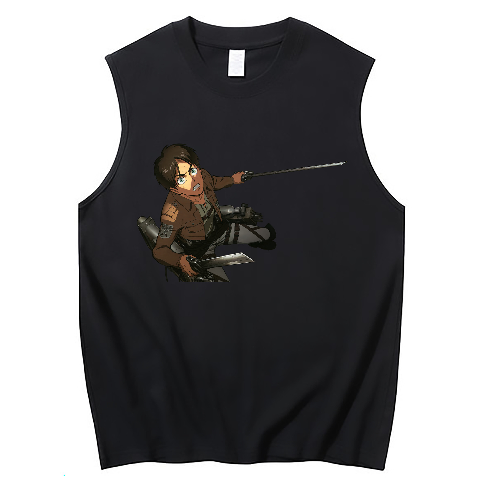 （画像用） 進撃の巨人 エレン･イェーガー Attack on Titan Eren Jäger コットン100％タンクトップ（フロントプリント）