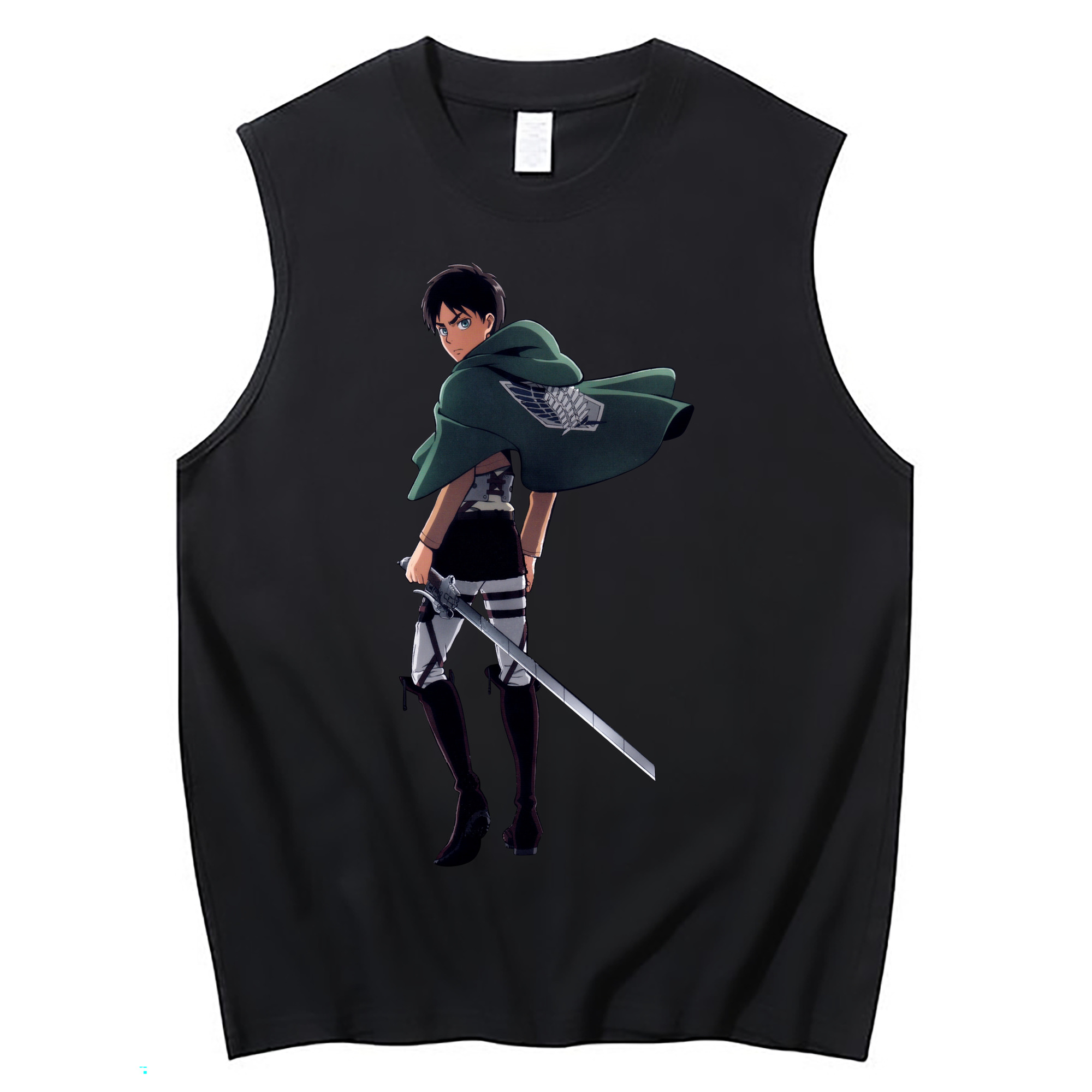 （画像用） 進撃の巨人 エレン･イェーガー Attack on Titan Eren Jäger コットン100％タンクトップ（フロントプリント）