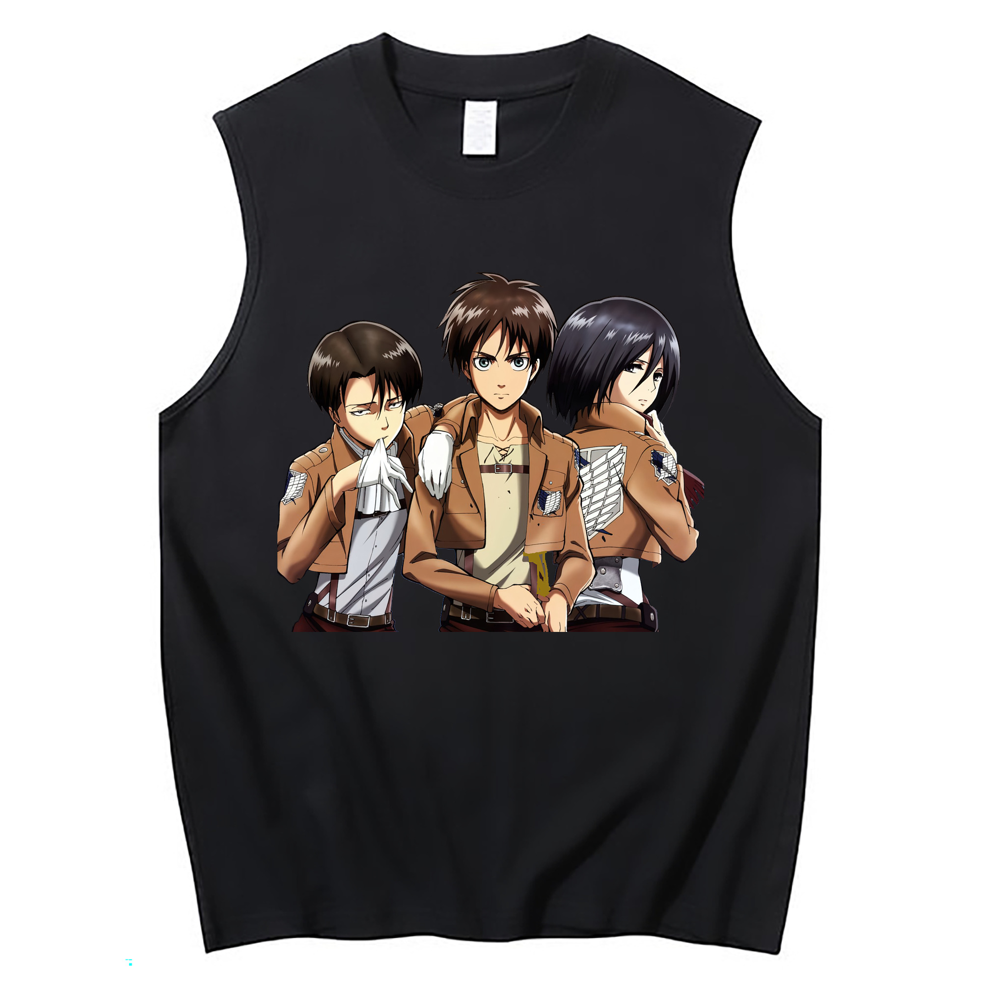 （画像用） 進撃の巨人 エレン･イェーガー Attack on Titan Eren Jäger コットン100％タンクトップ（フロントプリント）