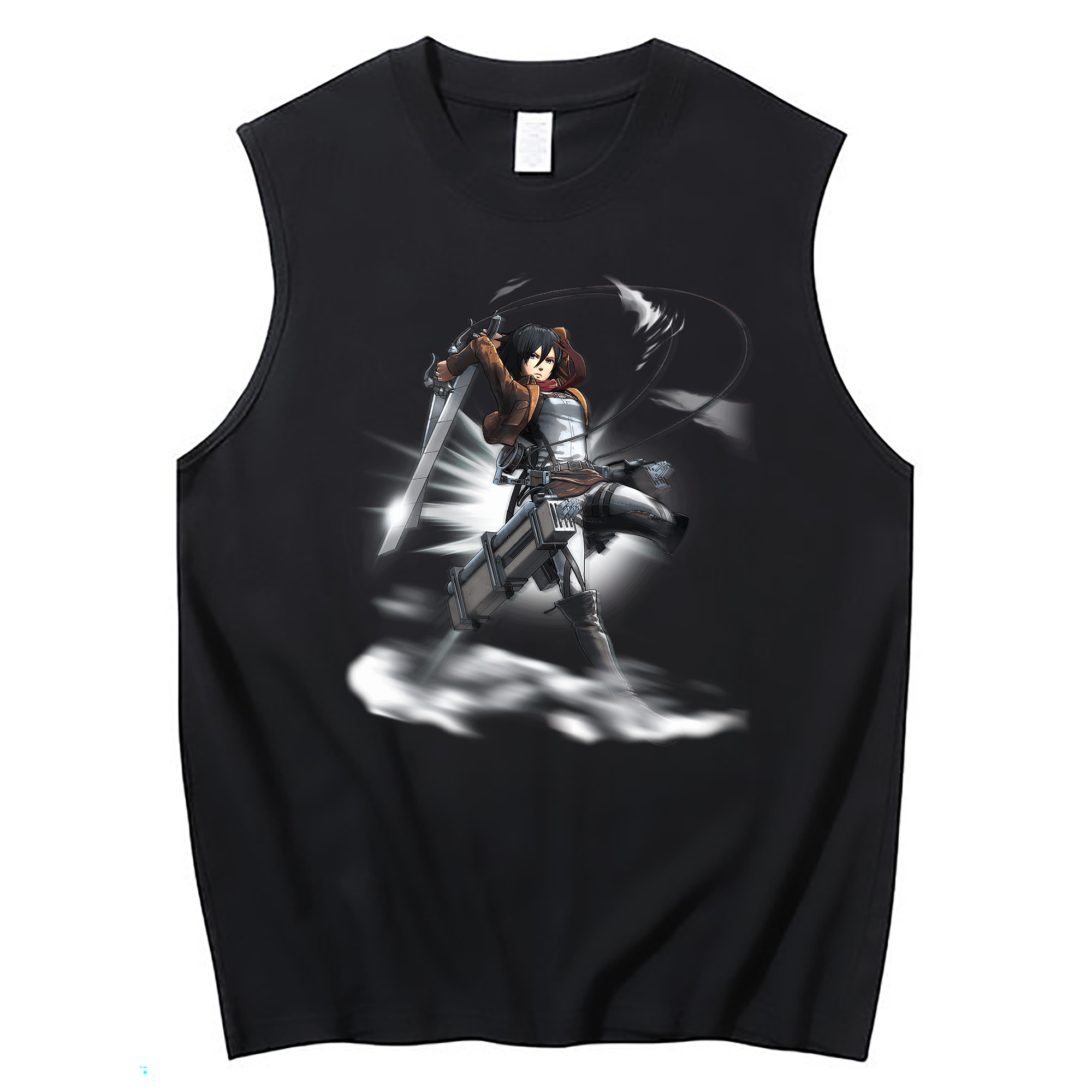 （画像用） 進撃の巨人 ミカサ·アッカーマン Attack on Titan Mikasa Ackerman コットン100％タンクトップ（フロントプリント）