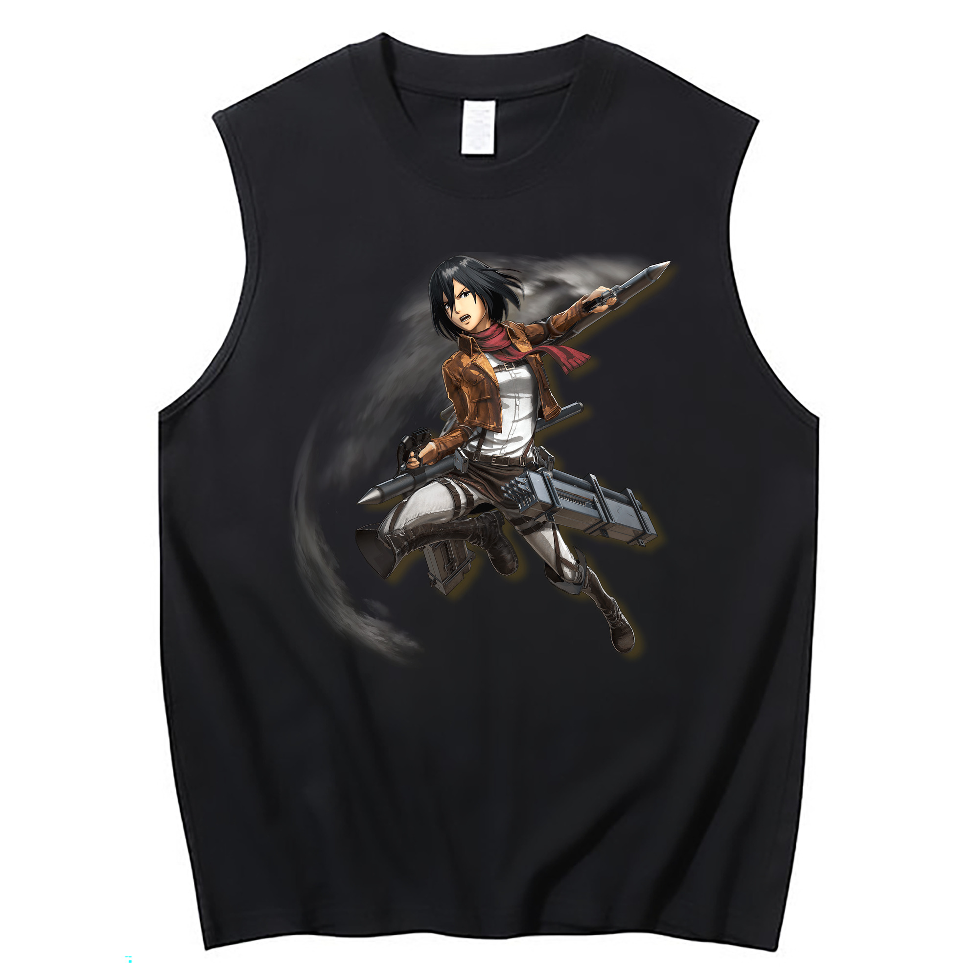 （画像用） 進撃の巨人 ミカサ·アッカーマン Attack on Titan Mikasa Ackerman コットン100％タンクトップ（フロントプリント）