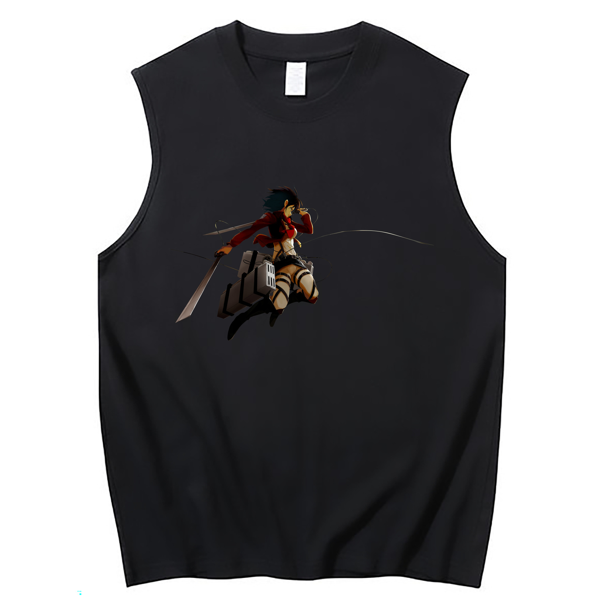 （画像用） 進撃の巨人 ミカサ·アッカーマン Attack on Titan Mikasa Ackerman コットン100％タンクトップ（フロントプリント）