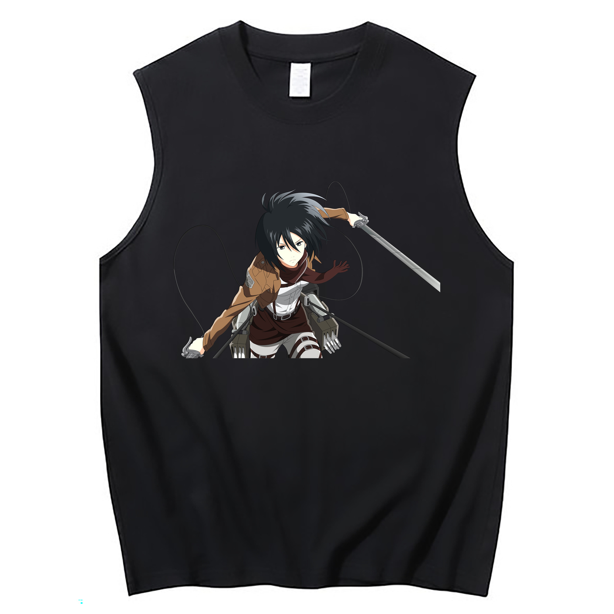 （画像用） 進撃の巨人 ミカサ·アッカーマン Attack on Titan Mikasa Ackerman コットン100％タンクトップ（フロントプリント）