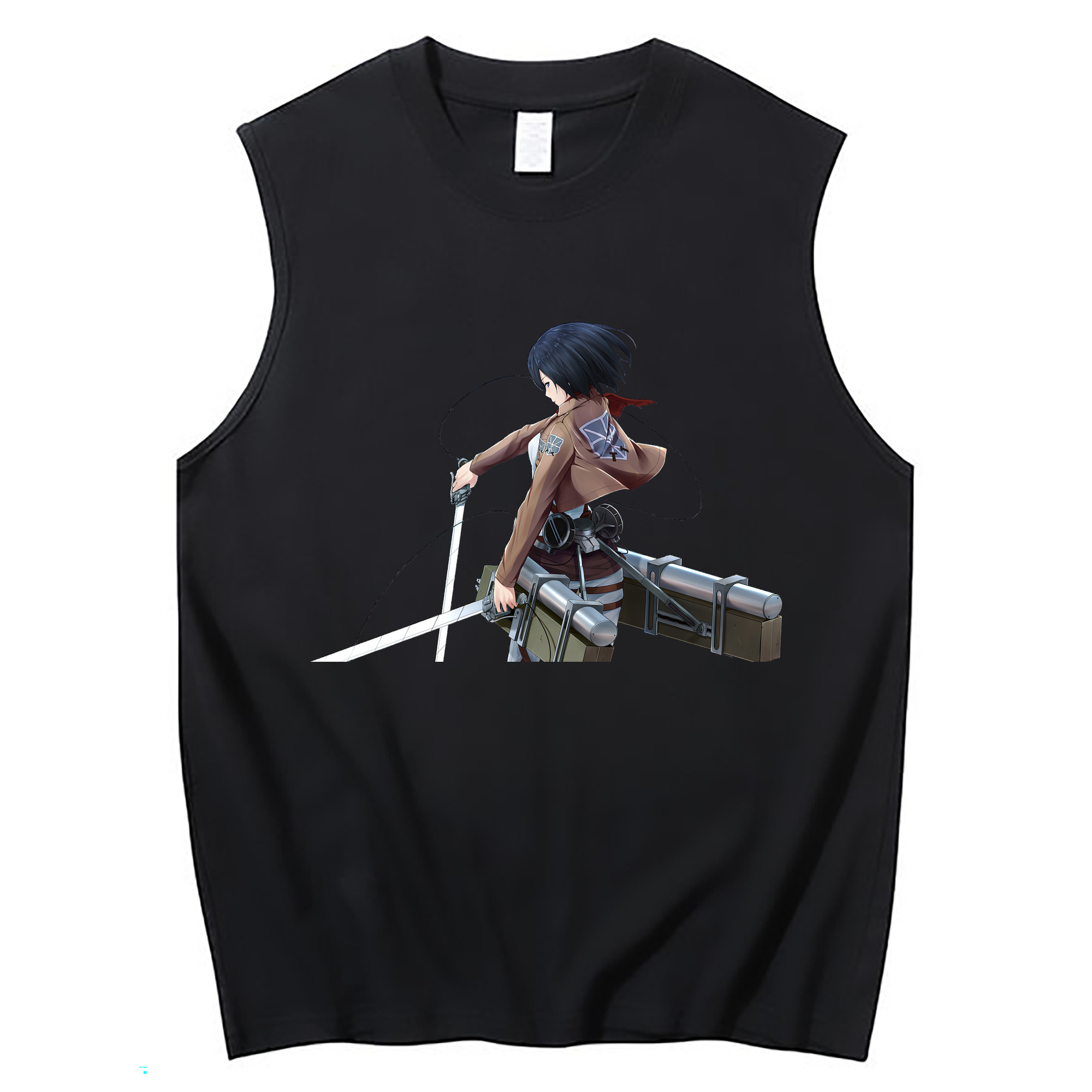 （画像用） 進撃の巨人 ミカサ·アッカーマン Attack on Titan Mikasa Ackerman コットン100％タンクトップ（フロントプリント）