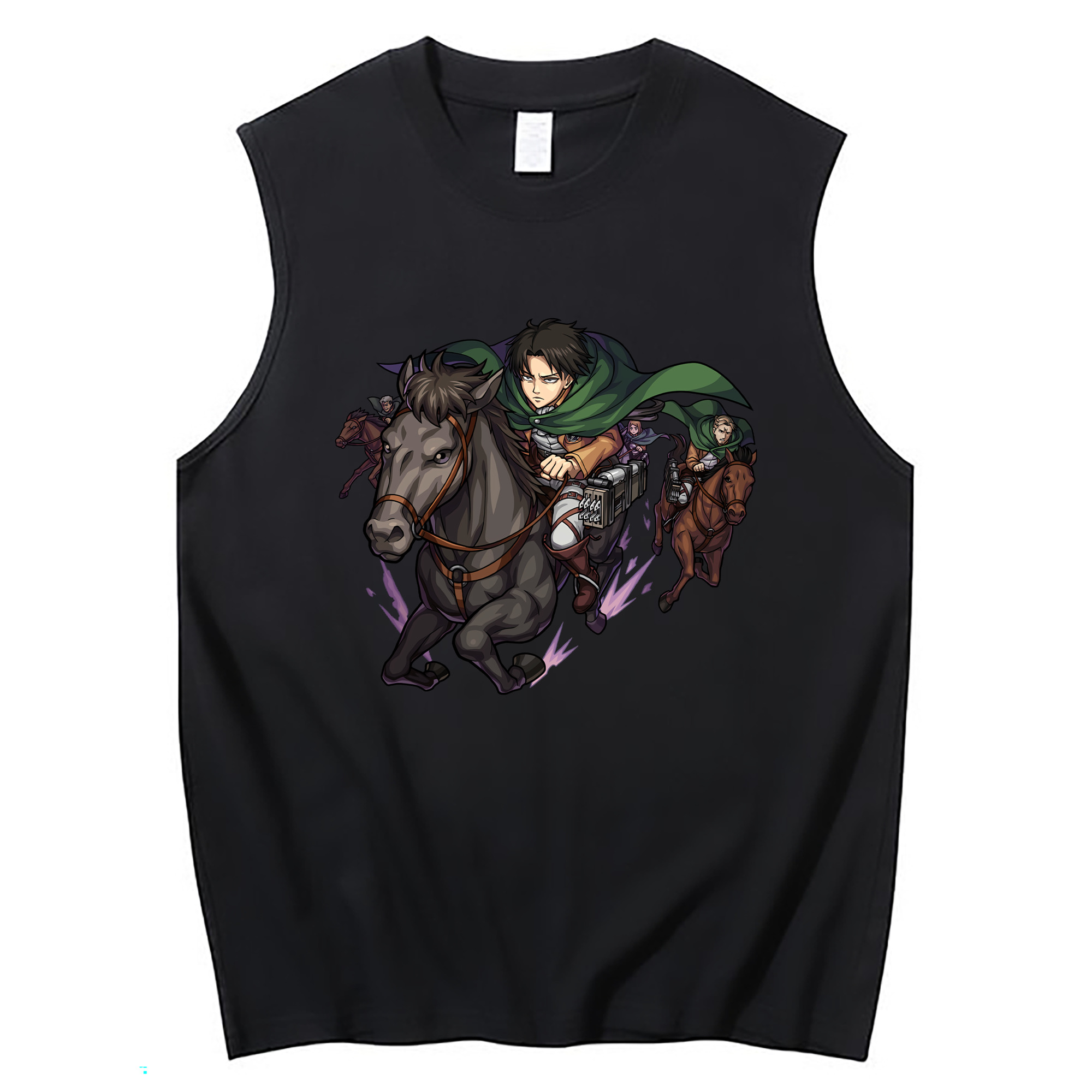 （画像用） 進撃の巨人 リヴァイ·アッカーマン Attack on Titan Levi Ackerman コットン100％タンクトップ（フロントプリント）