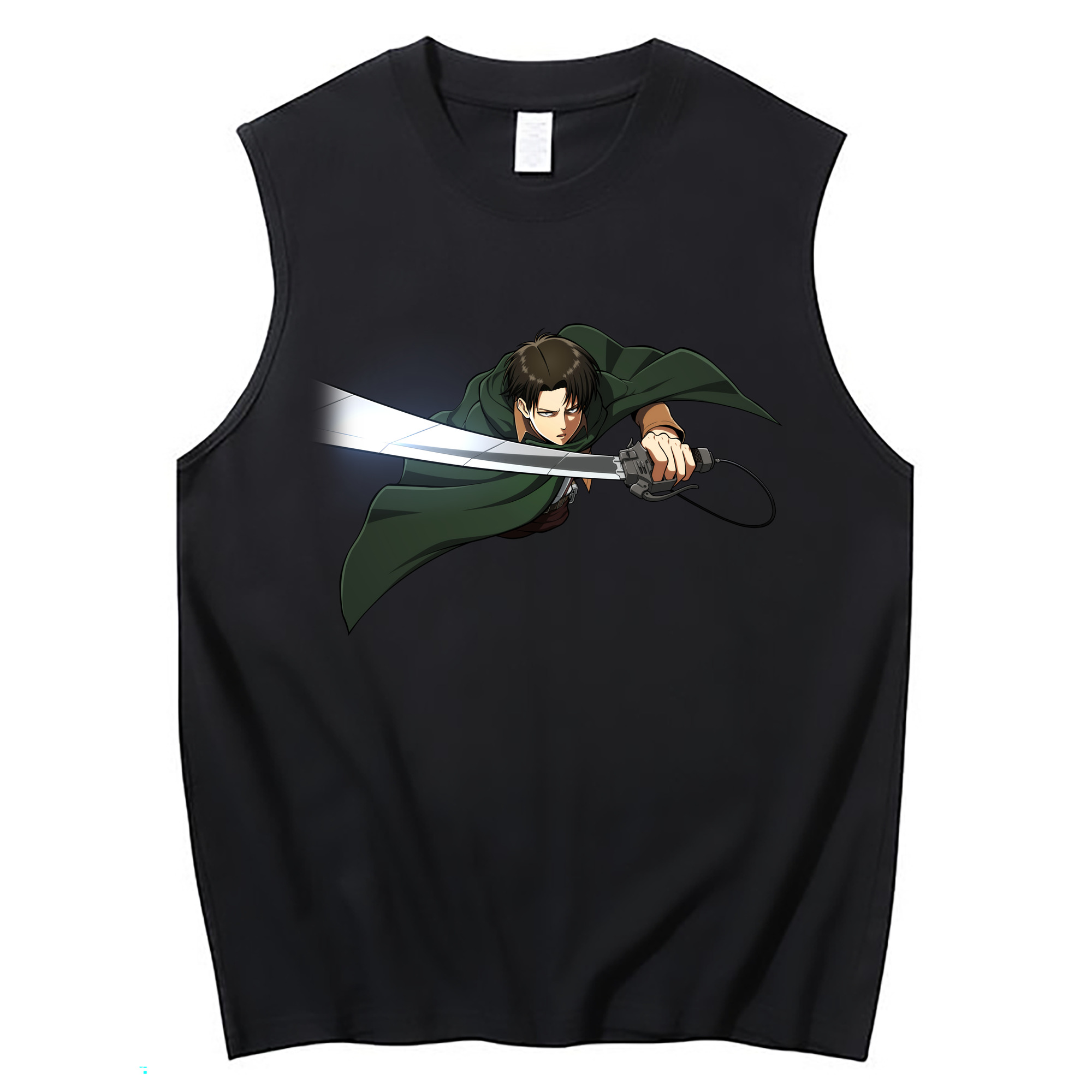（画像用） 進撃の巨人 リヴァイ·アッカーマン Attack on Titan Levi Ackerman コットン100％タンクトップ（フロントプリント）