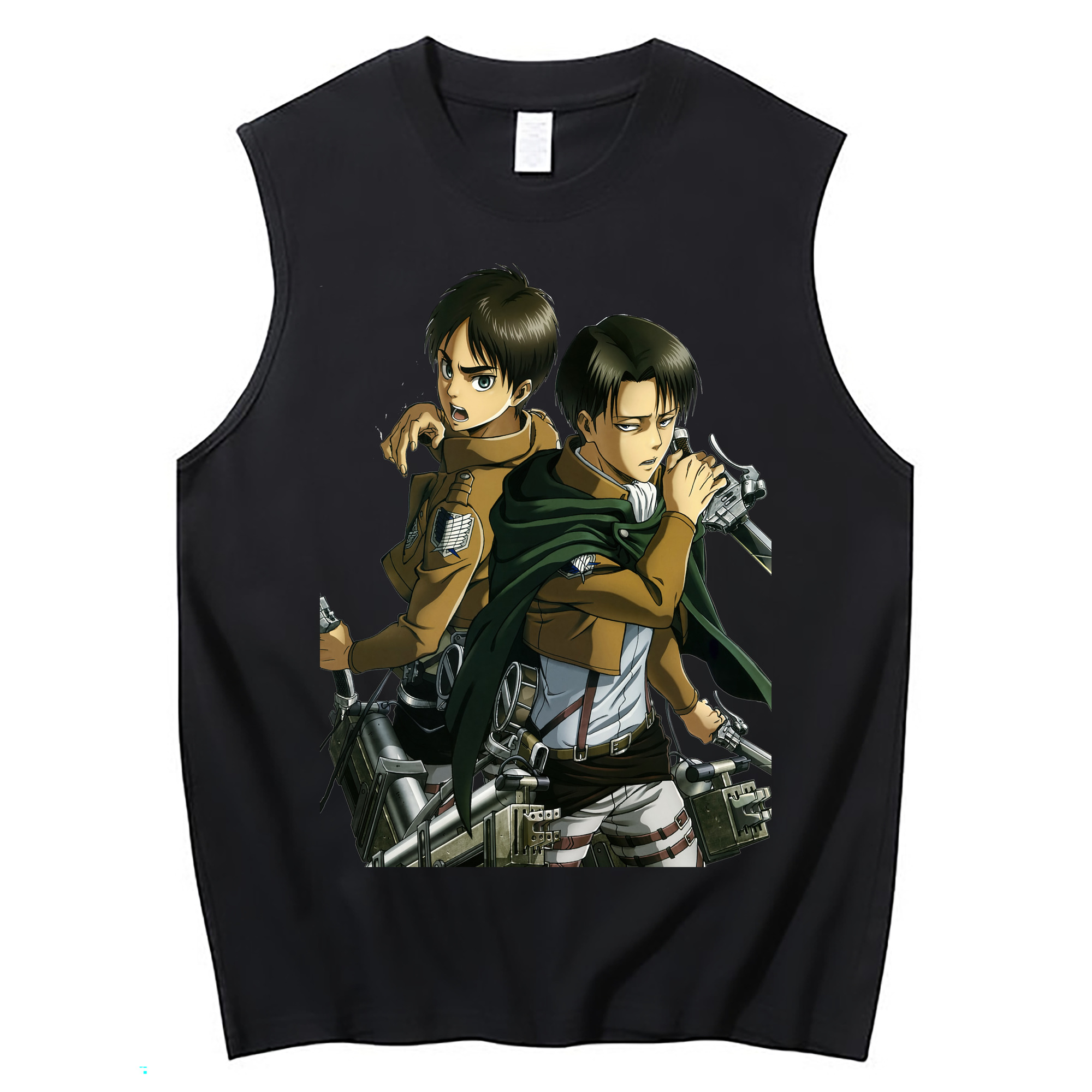 （画像用） 進撃の巨人 リヴァイ·アッカーマン Attack on Titan Levi Ackerman コットン100％タンクトップ（フロントプリント）