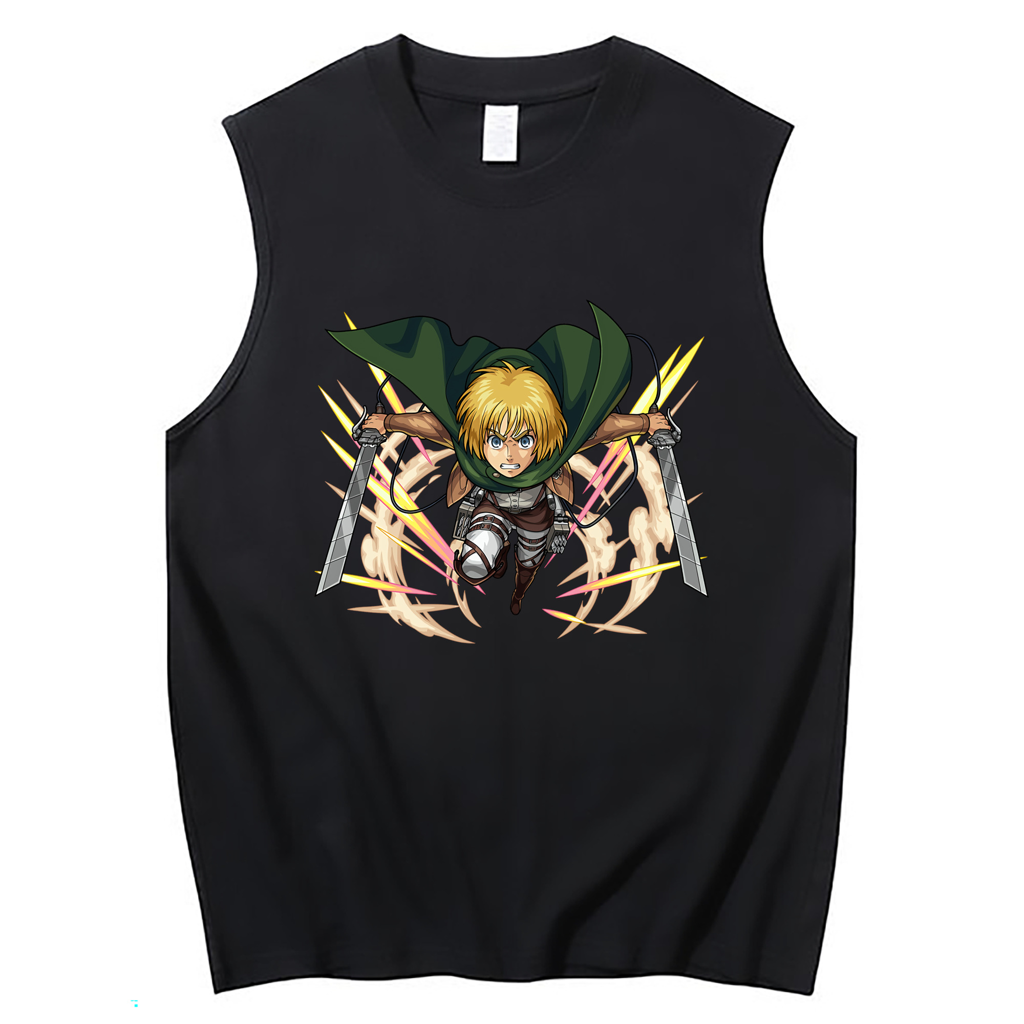 （画像用） 進撃の巨人 アルミン·アルレルト Attack on Titan Armin Arlert コットン100％タンクトップ（フロントプリント）