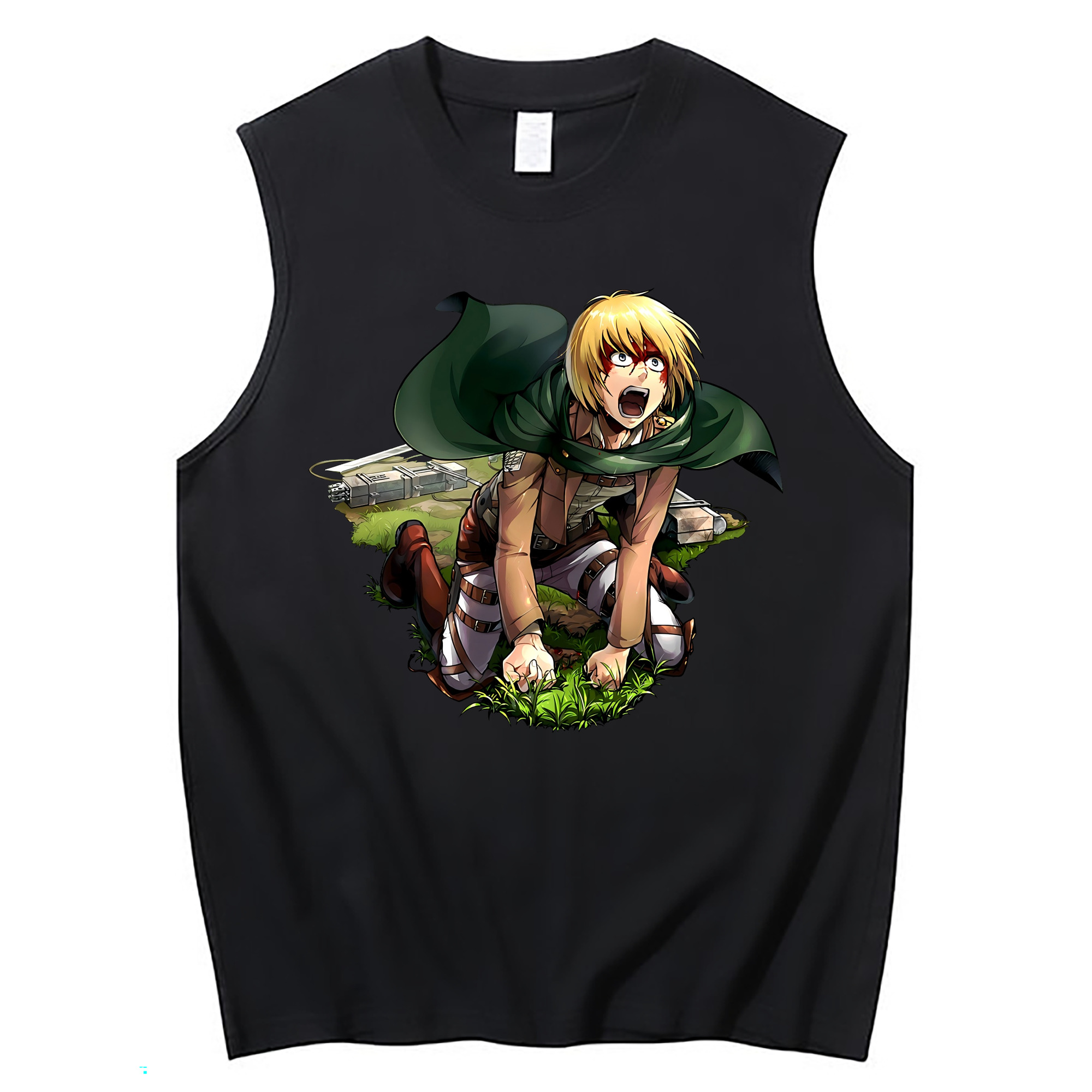 （画像用） 進撃の巨人 アルミン·アルレルト Attack on Titan Armin Arlert コットン100％タンクトップ（フロントプリント）