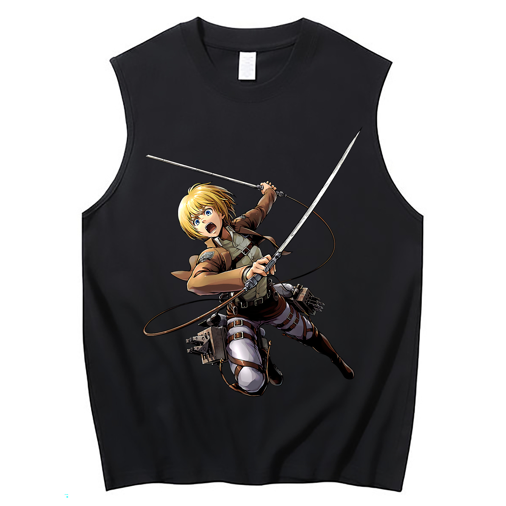 （画像用） 進撃の巨人 アルミン·アルレルト Attack on Titan Armin Arlert コットン100％タンクトップ（フロントプリント）