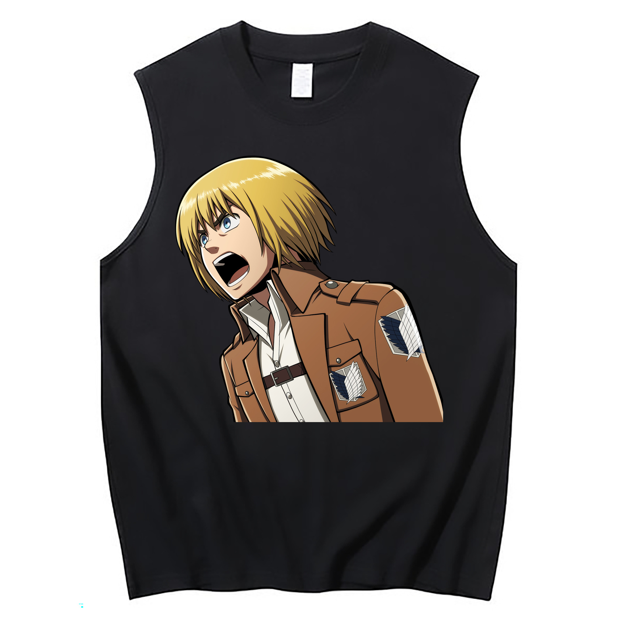 （画像用） 進撃の巨人 アルミン·アルレルト Attack on Titan Armin Arlert コットン100％タンクトップ（フロントプリント）